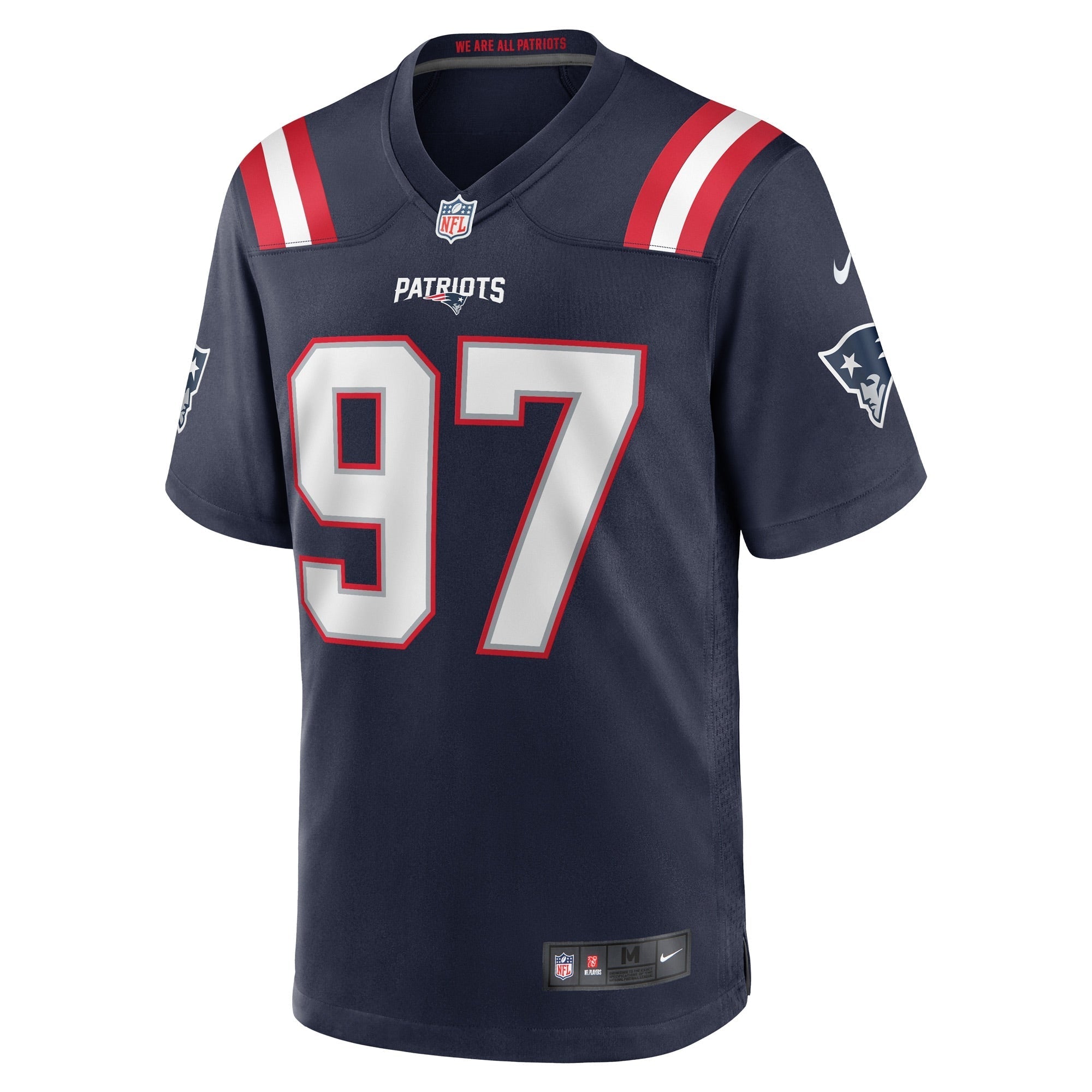 Men's Nike DaMarcus Mitchell Navy New England Patriots Game Player Jersey - vstockx