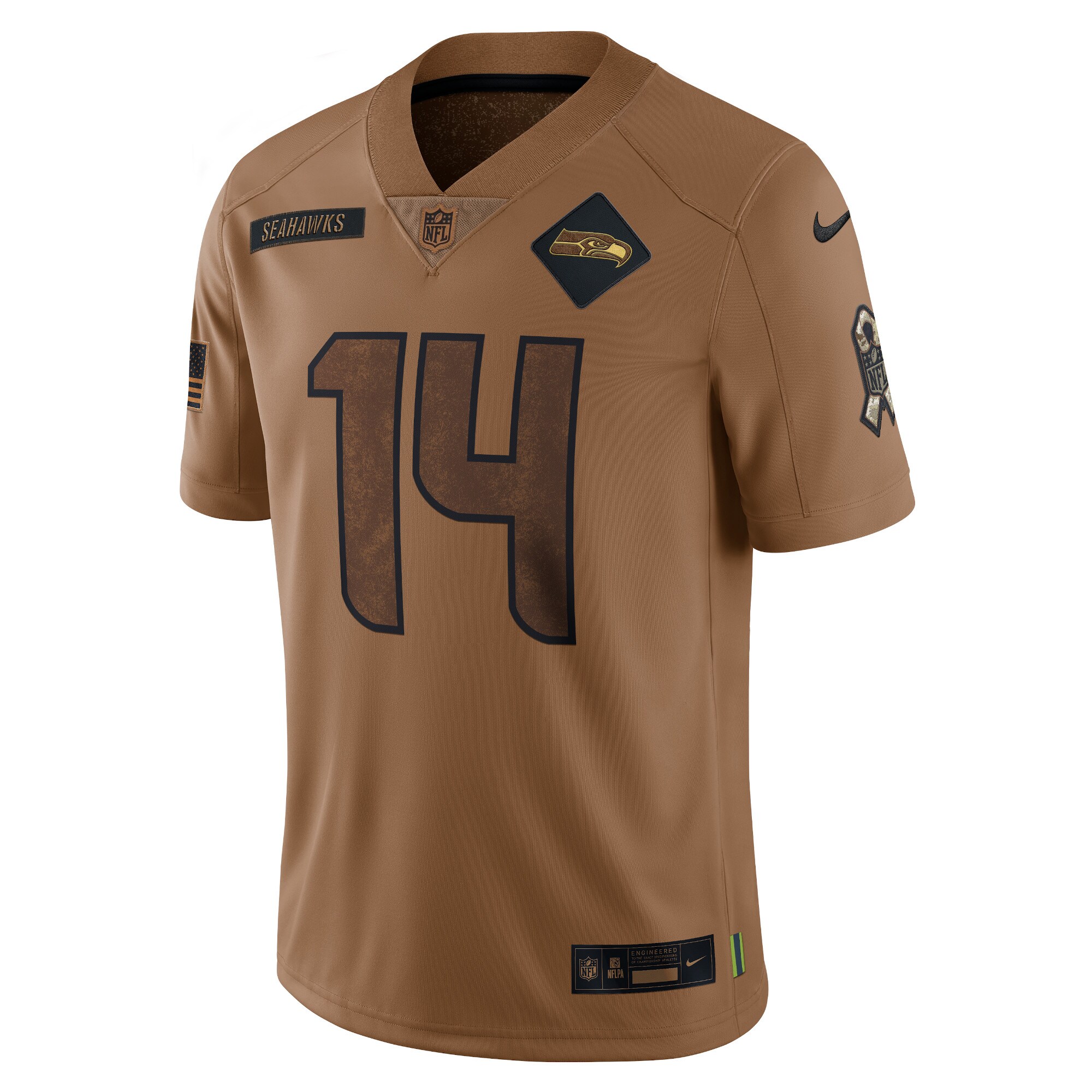 DK Metcalf Seattle Seahawks Nike 2023 Salute To Service Limited Jersey - Brown - vstockx