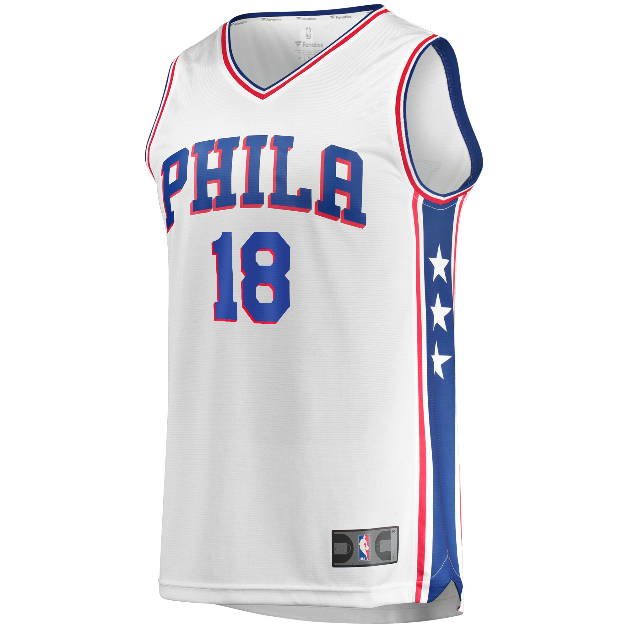 Shake Milton Philadelphia 76ers Fanatics Branded Fast Break Replica Player Team Jersey - Association Edition - White - vstockx