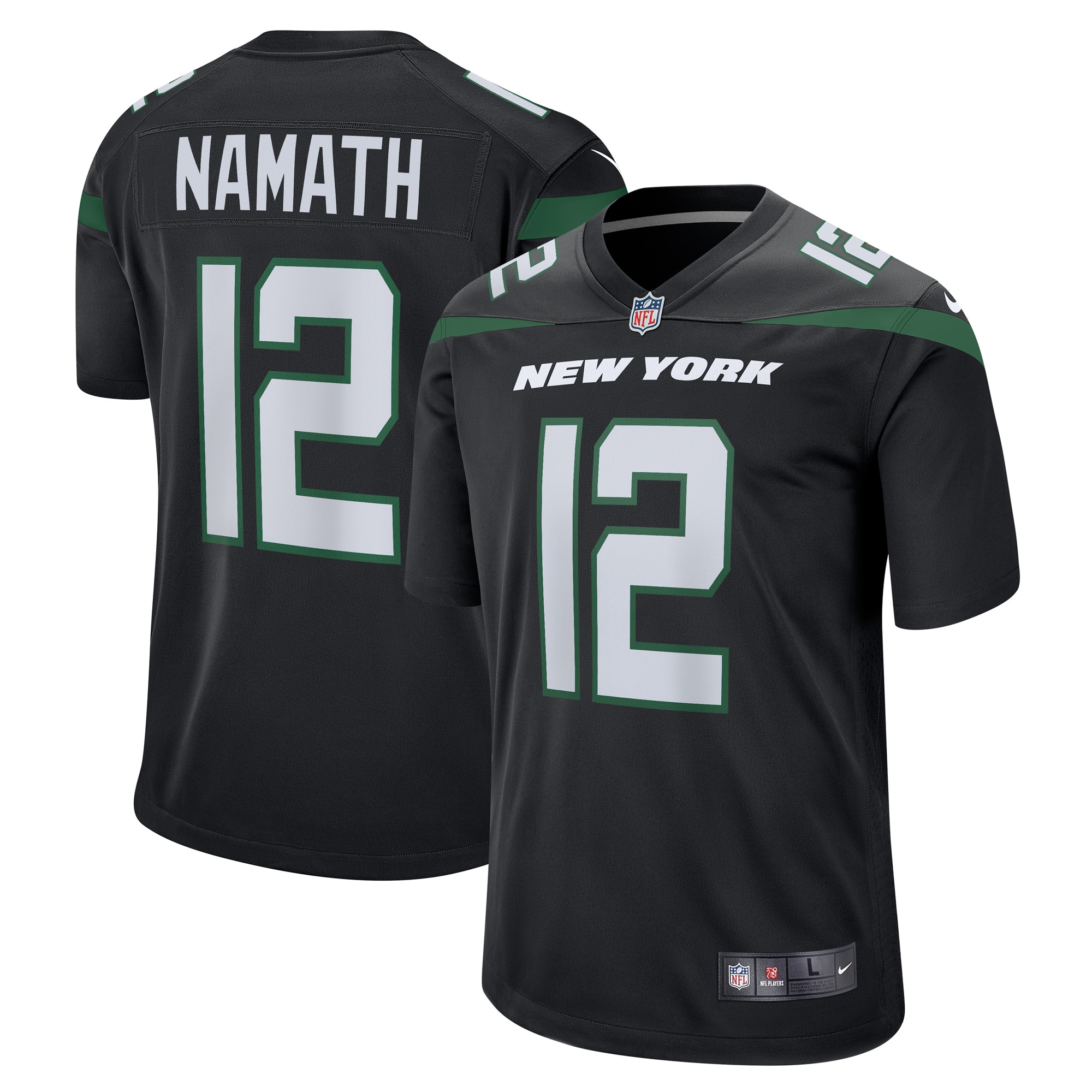 Joe Namath New York Jets Nike Retired Player Jersey - Black - vstockx