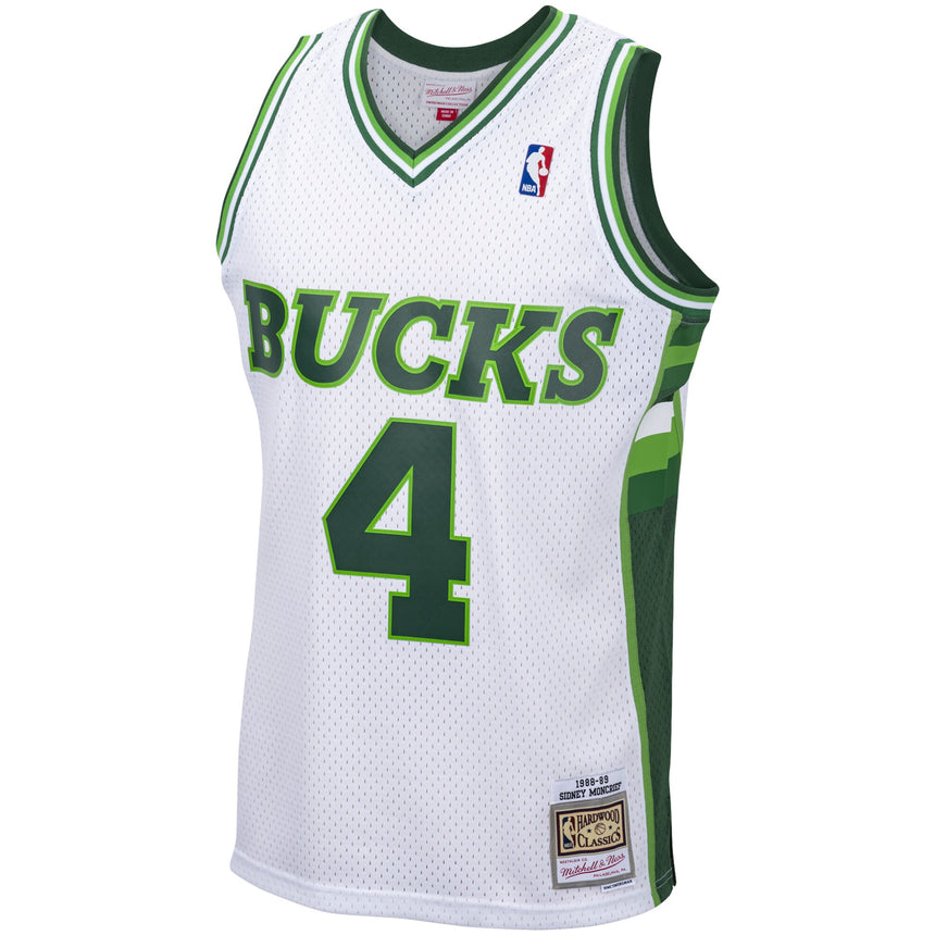 Men's Milwaukee Bucks Jack Sikma Mitchell & Ness White 1988-89 Hardwood Classics Swingman Jersey - vstockx