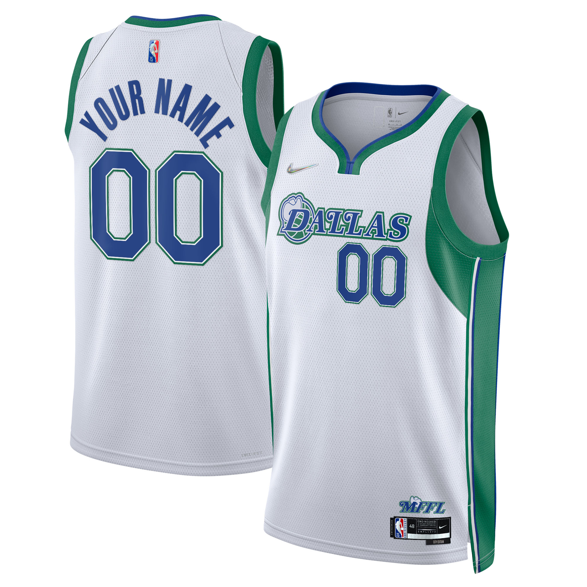 Dallas Mavericks Nike 2021/22 Swingman Custom Jersey - City Edition - White - vstockx