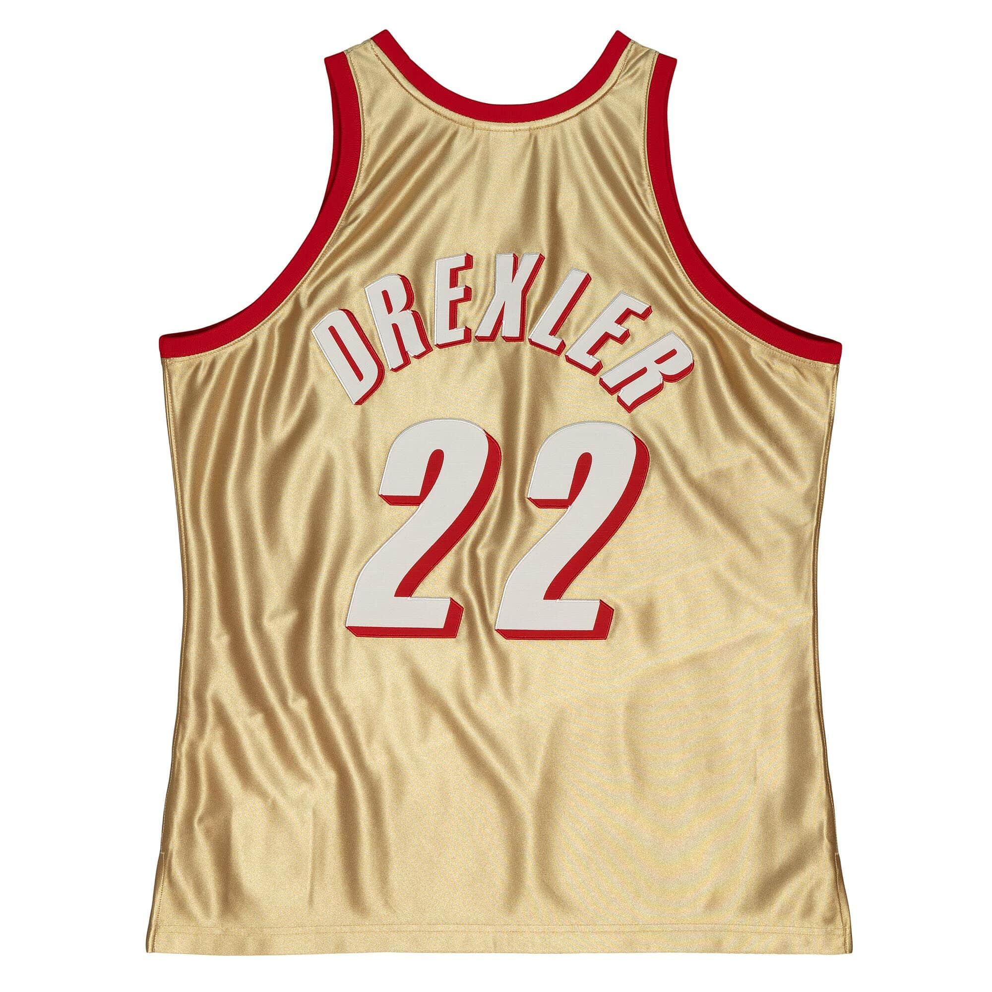 75th Anniversary Gold Swingman Clyde Drexler Portland Trail Blazers 1991-92 Jersey - vstockx
