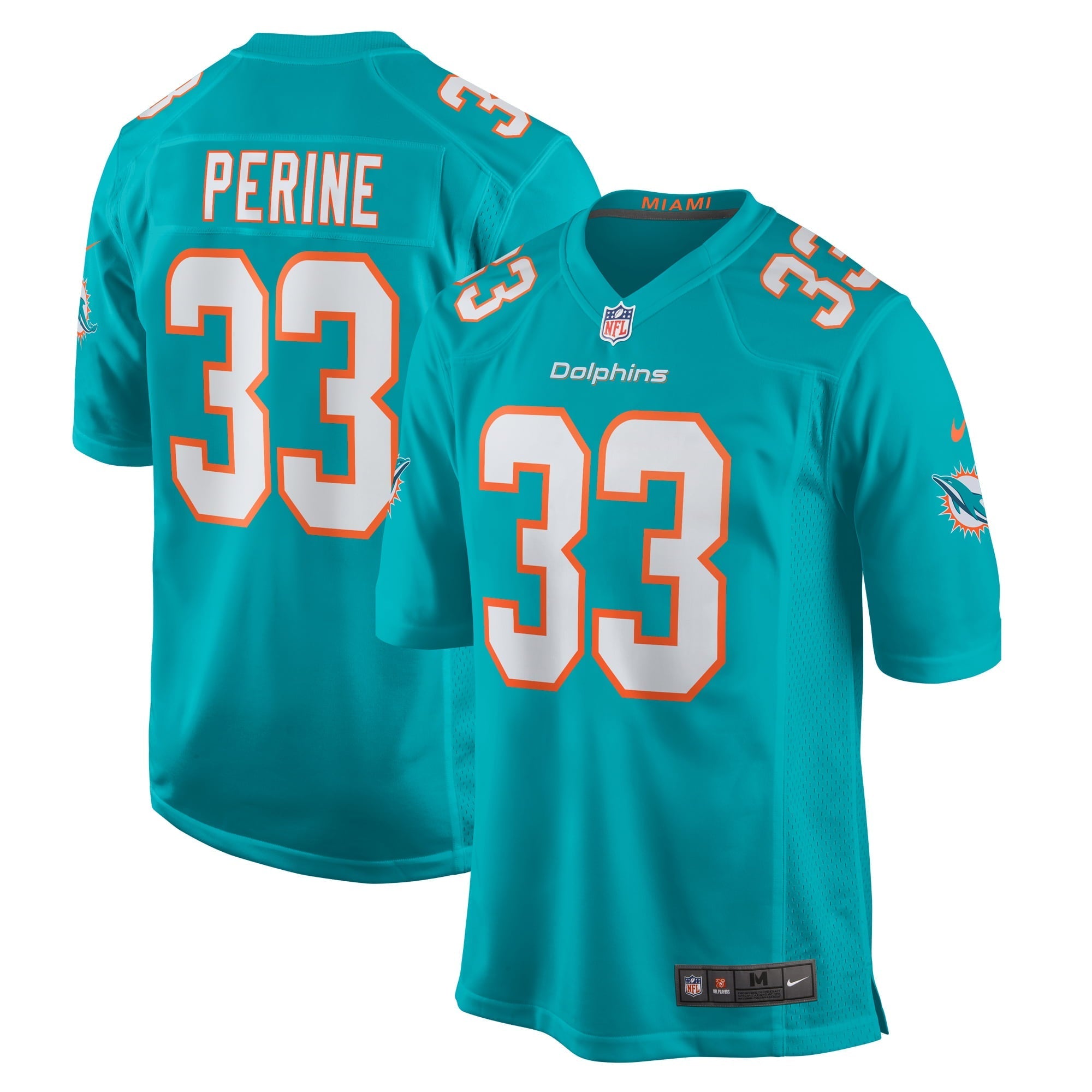 Men's Nike Lamical Perine Aqua Miami Dolphins Home Game Player Jersey - vstockx