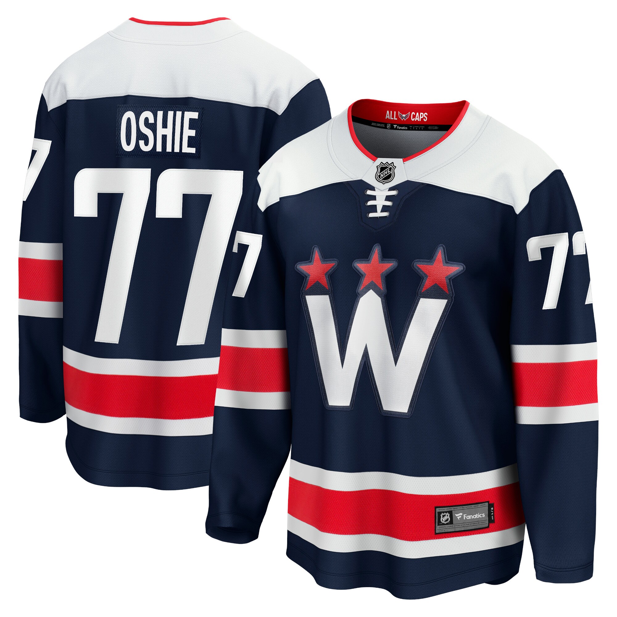 TJ Oshie Washington Capitals Fanatics Branded 2020/21 Alternate Premier Breakaway Player Jersey - Navy - vstockx