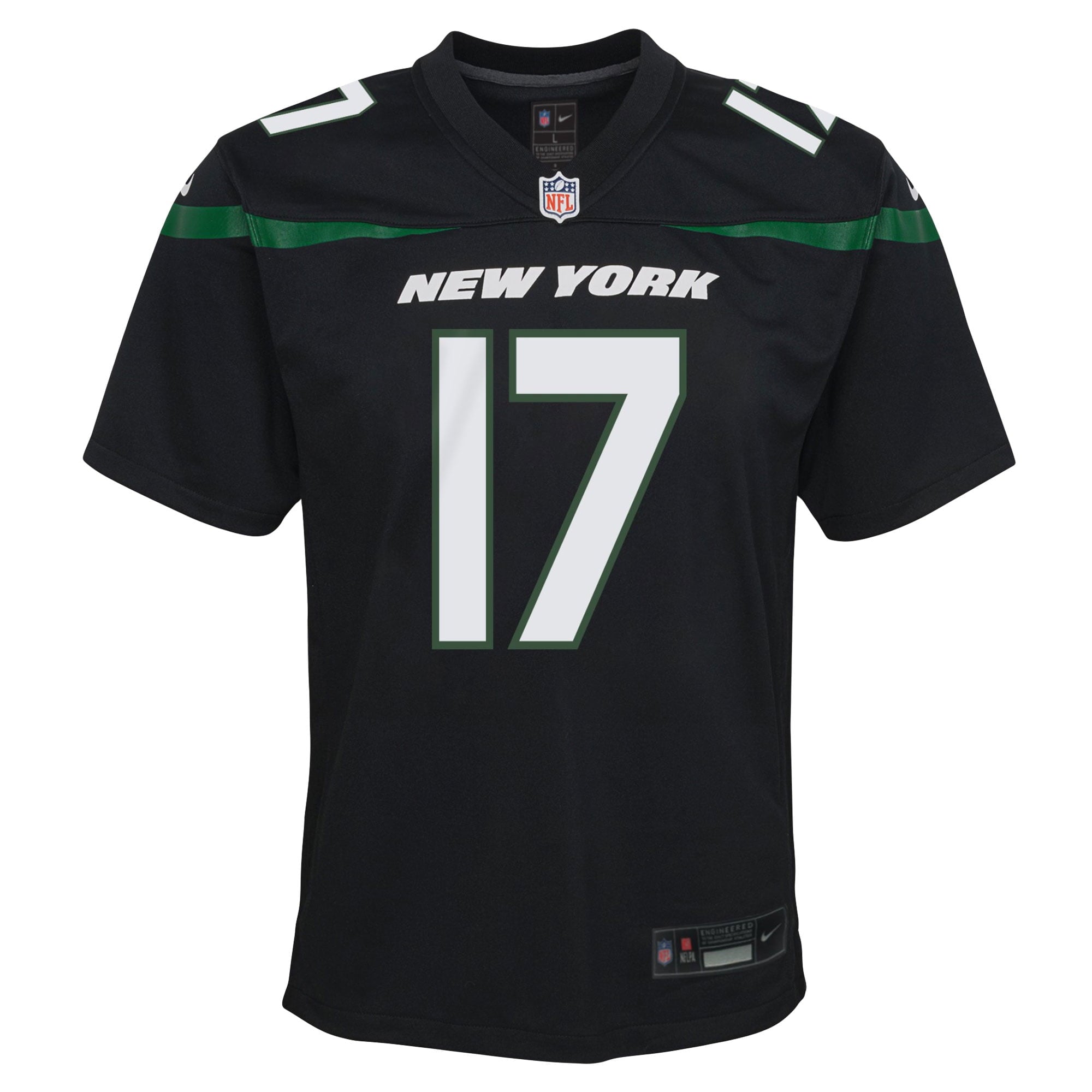 Youth Nike Garrett Wilson Black New York Jets Game Jersey - vstockx