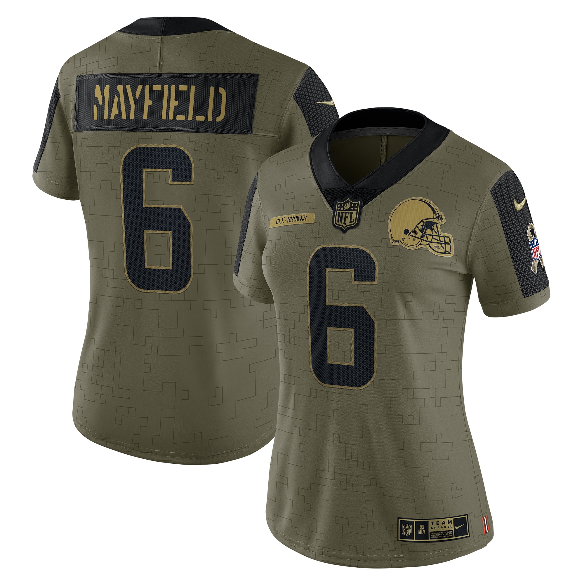 Baker Mayfield Cleveland Browns Nike Women's 2021 Salute To Service Limited Player Jersey - Olive - vstockx