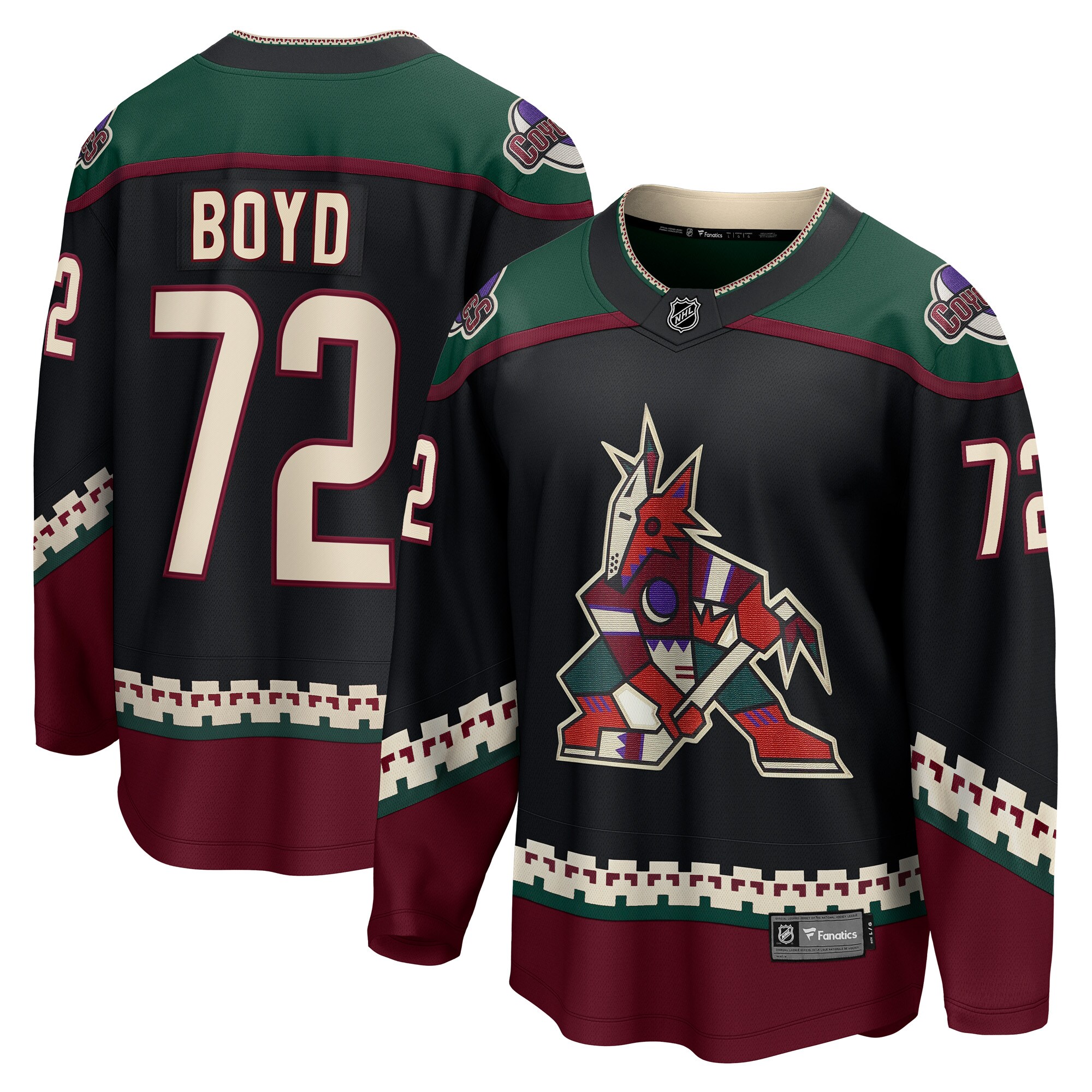 Travis Boyd Arizona Coyotes Fanatics Branded Home Breakaway Player Jersey - Black - vstockx