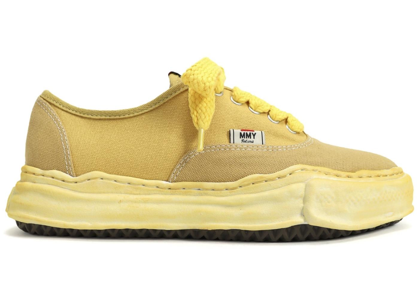 Maison Mihara Yasuhiro Baker OG Sole Over Dyed Canvas Low Yellow - vstockx
