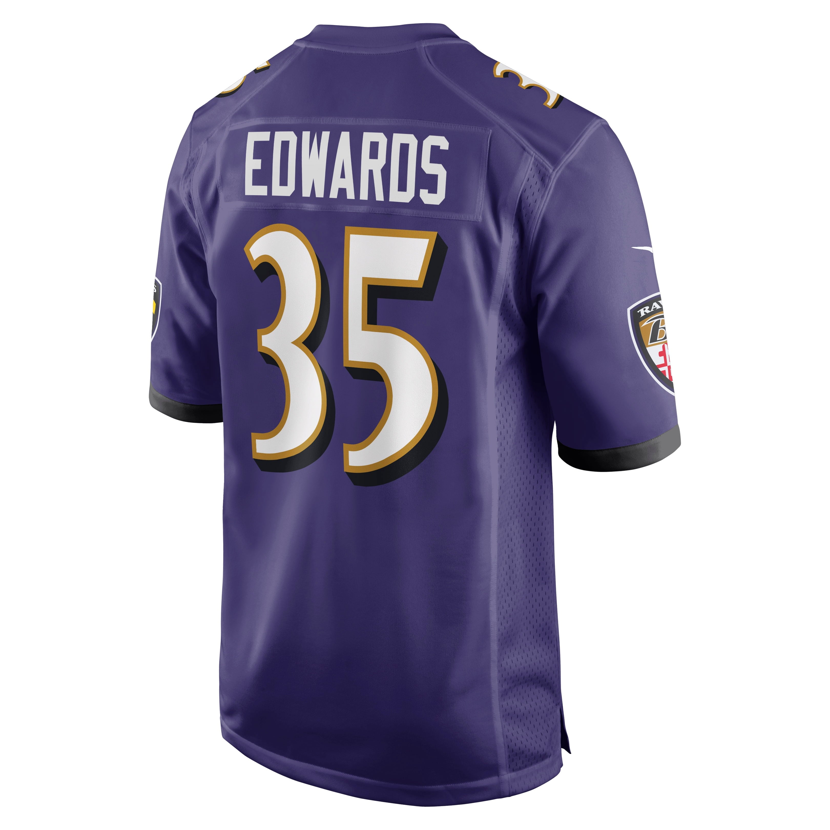 Men's Nike Gus Edwards Purple Baltimore Ravens Game Jersey - vstockx