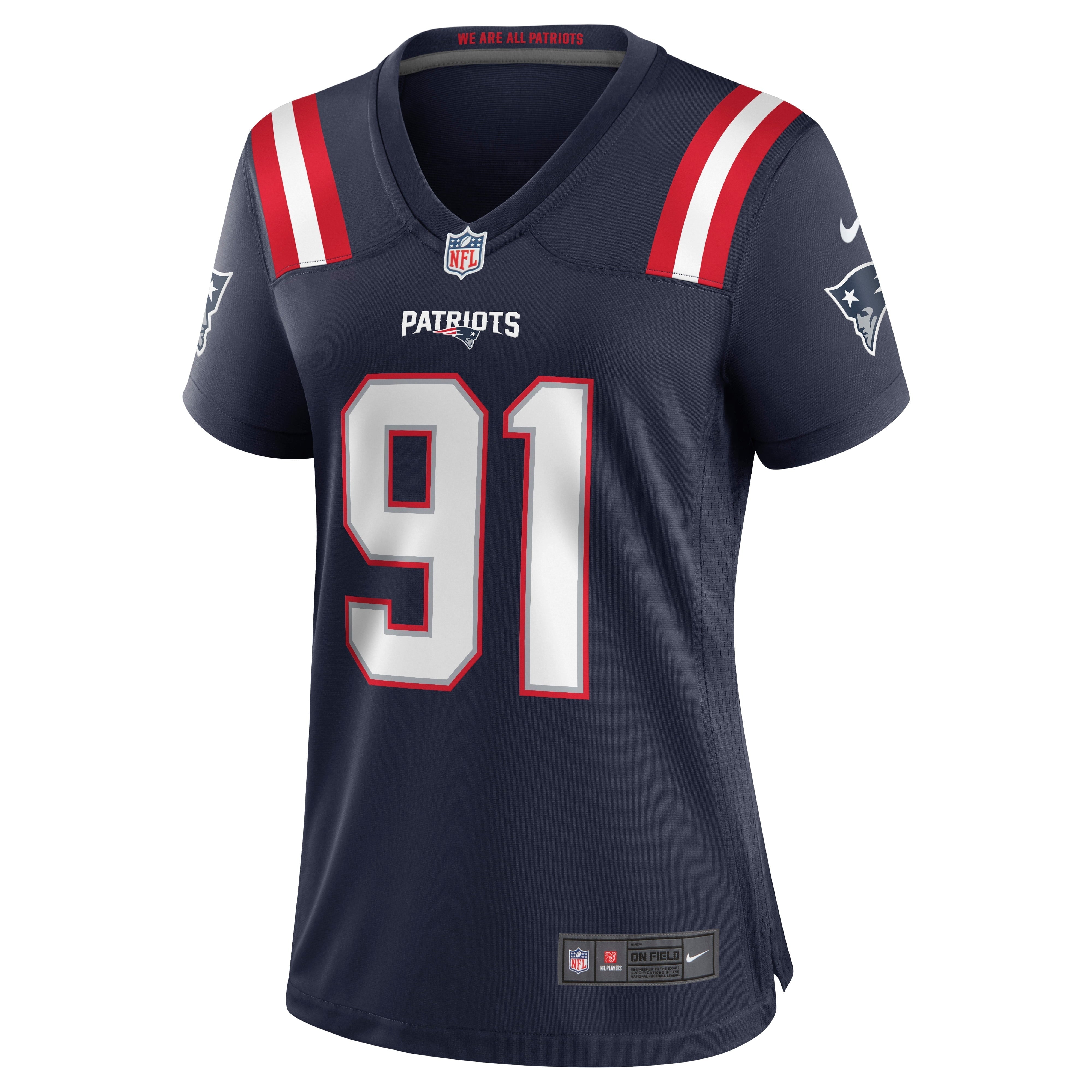 Women's Nike Deatrich Wise Jr. Navy New England Patriots Game Jersey - vstockx