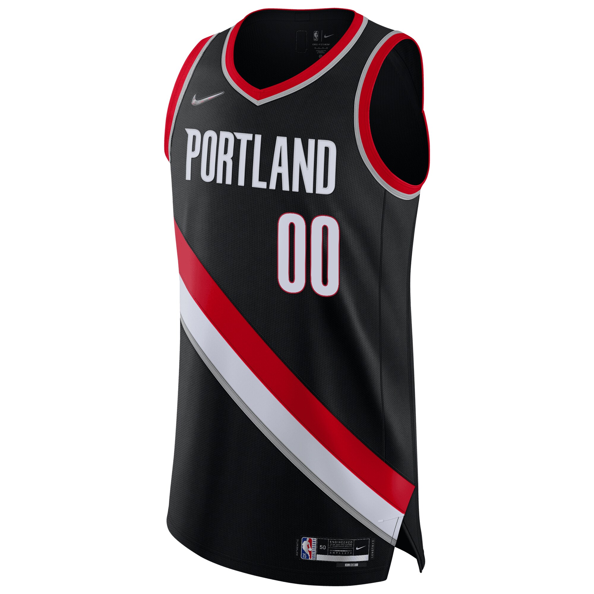 Portland Trail Blazers Nike 2021/22 Diamond Authentic Custom Jersey - Icon Edition - Black - vstockx
