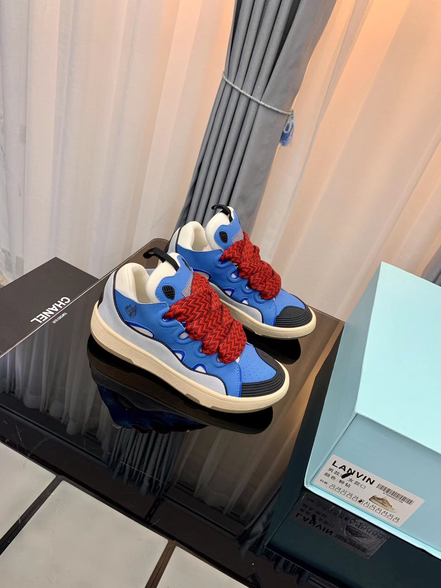 Lanvin Leather Curb blue - vstockx