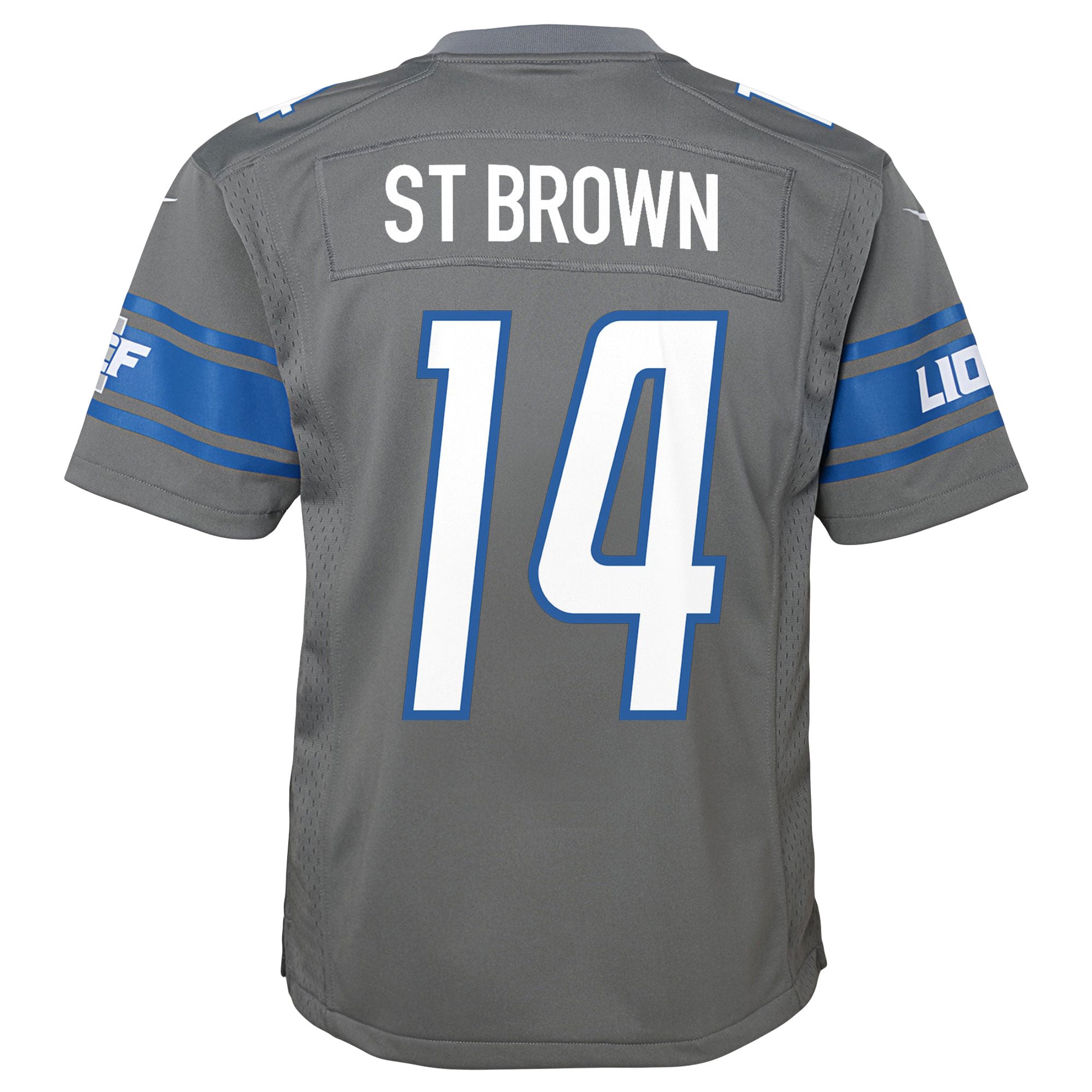 Amon-Ra St. Brown Detroit Lions Nike Youth Game Jersey - Silver - vstockx