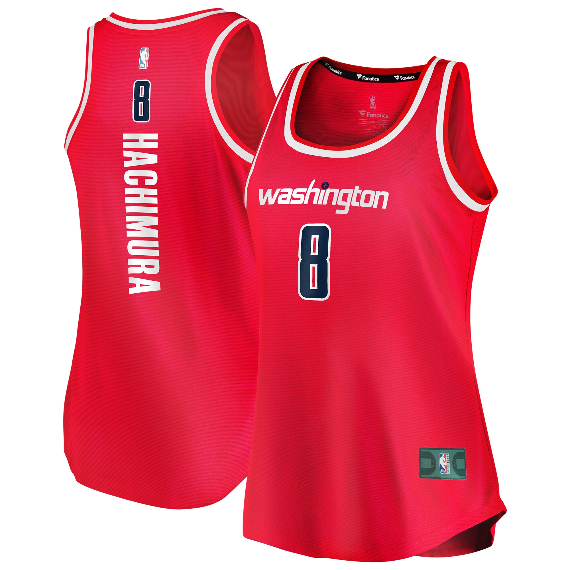 Rui Hachimura Washington Wizards Fanatics Branded Women's 2019/20 Fast Break Team Tank Jersey - Icon Edition - Red - vstockx