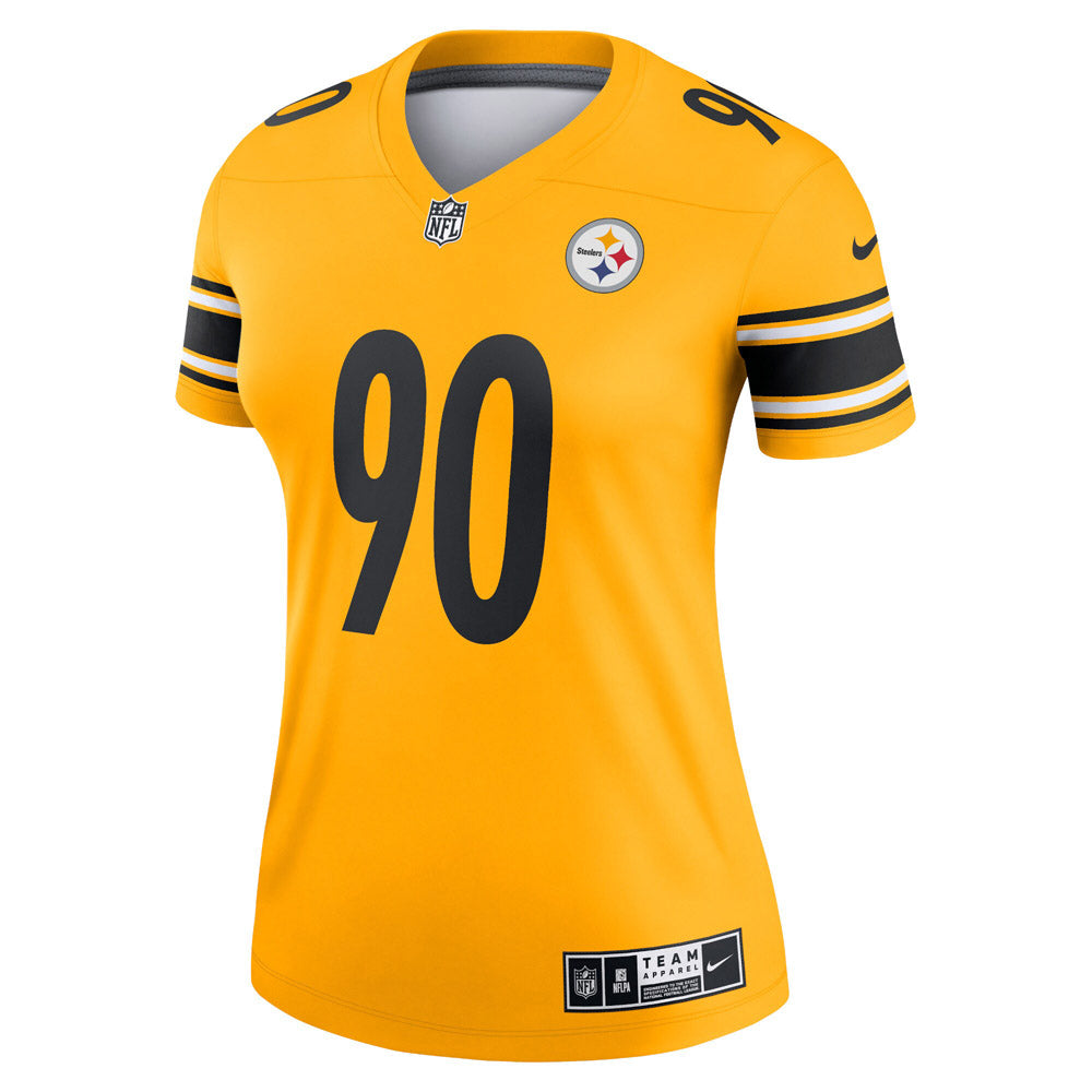 Women's Pittsburgh Steelers T.J. Watt Inverted Legend Jersey Gold - vstockx