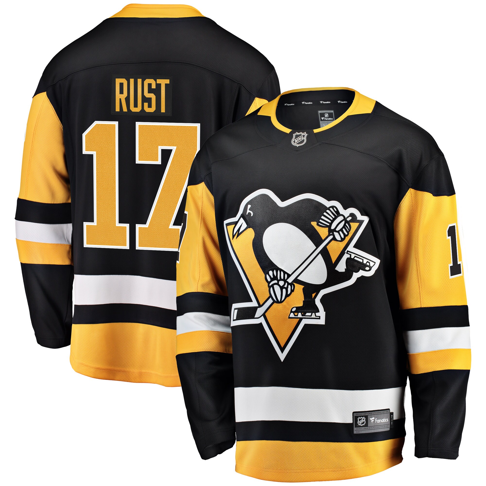 Bryan Rust Pittsburgh Penguins Fanatics Branded Home Breakaway Player Jersey - Black - vstockx