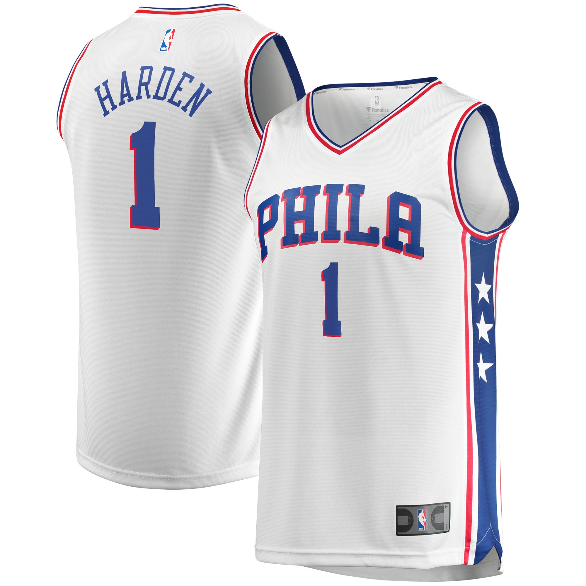 James Harden Philadelphia 76ers Fanatics Branded Fastbreak Replica Player Jersey - Association Edition - White - vstockx