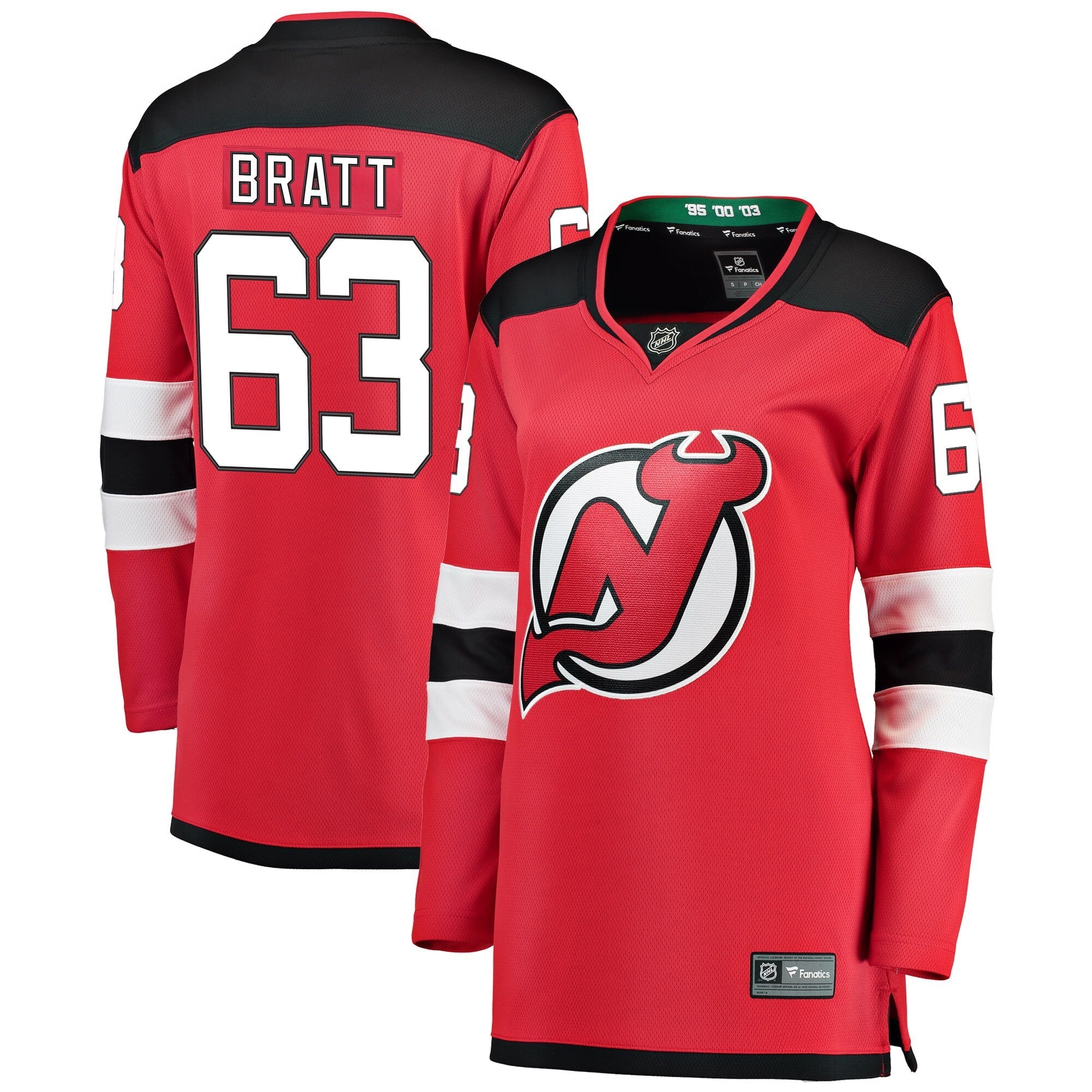 Women's Fanatics Branded Jesper Bratt Red New Jersey Devils Home Breakaway Player Jersey - vstockx