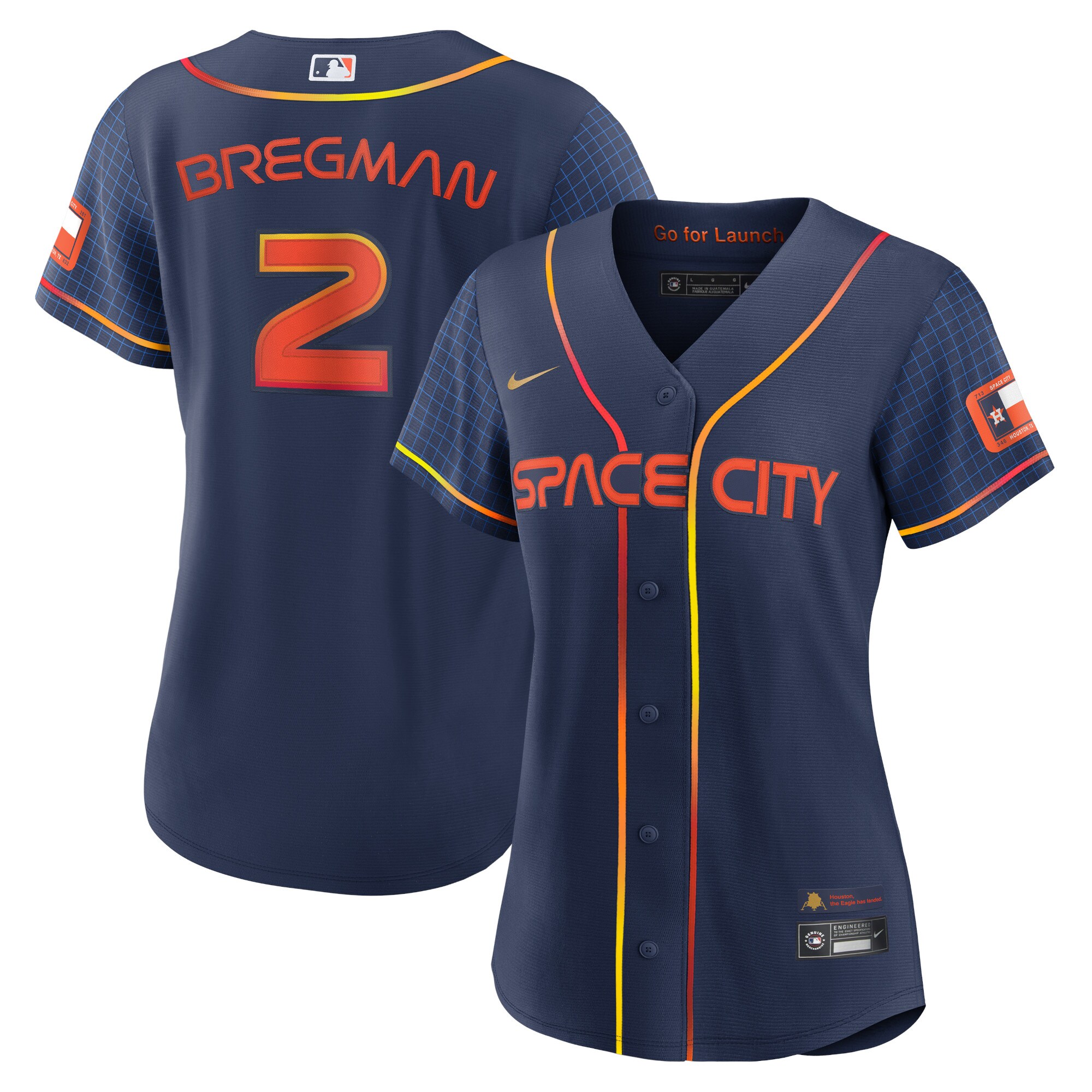 Alex Bregman Houston Astros Nike Women's 2022 City Connect Replica Player Jersey - Navy - vstockx
