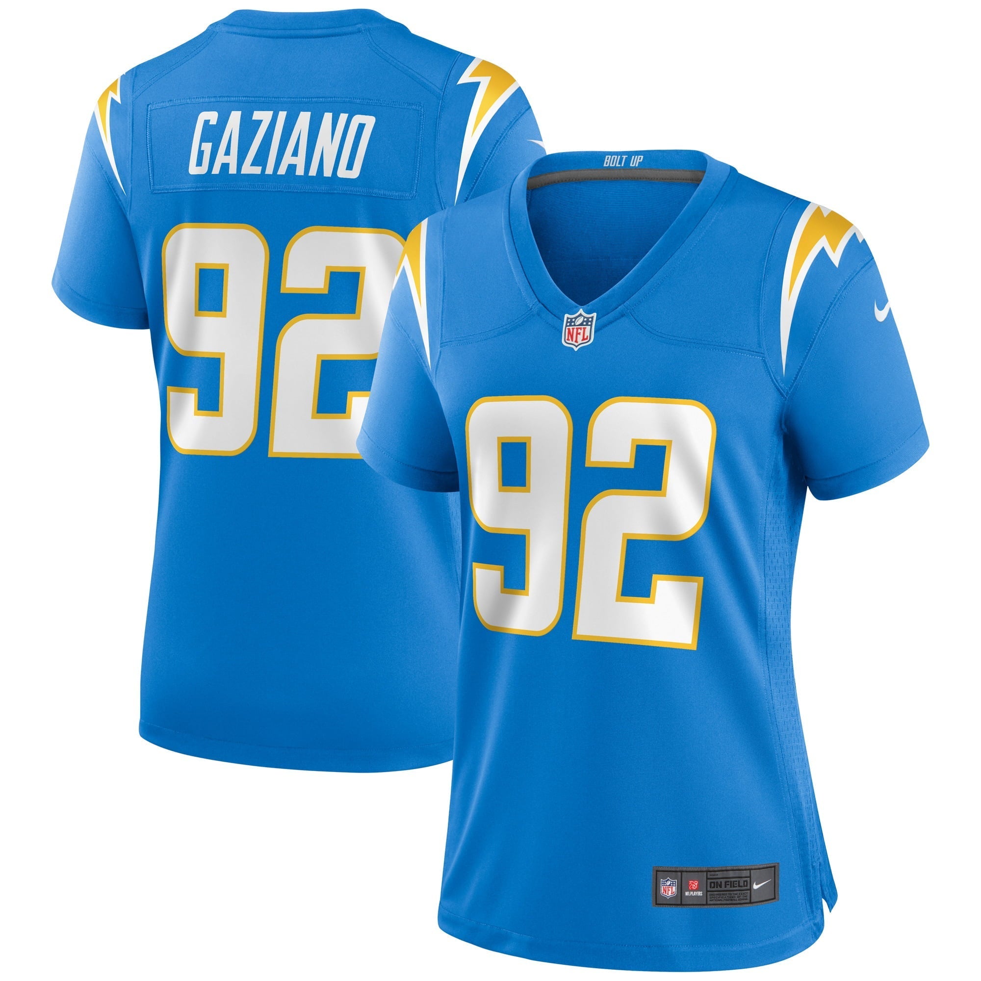 Women's Nike Joe Gaziano Powder Blue Los Angeles Chargers Game Jersey - vstockx