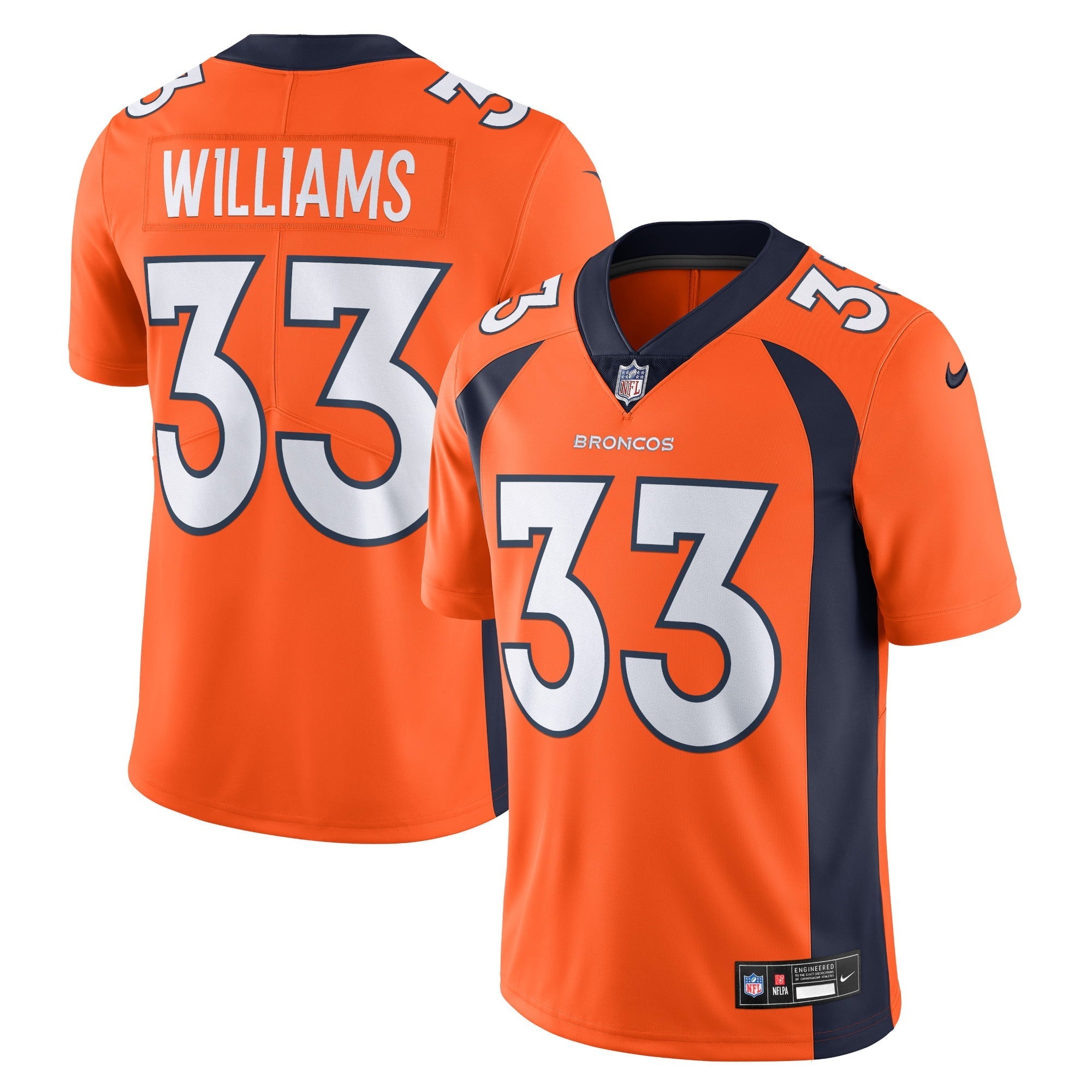 Men's Nike Javonte Williams Orange Denver Broncos Vapor Untouchable Limited Jersey - vstockx