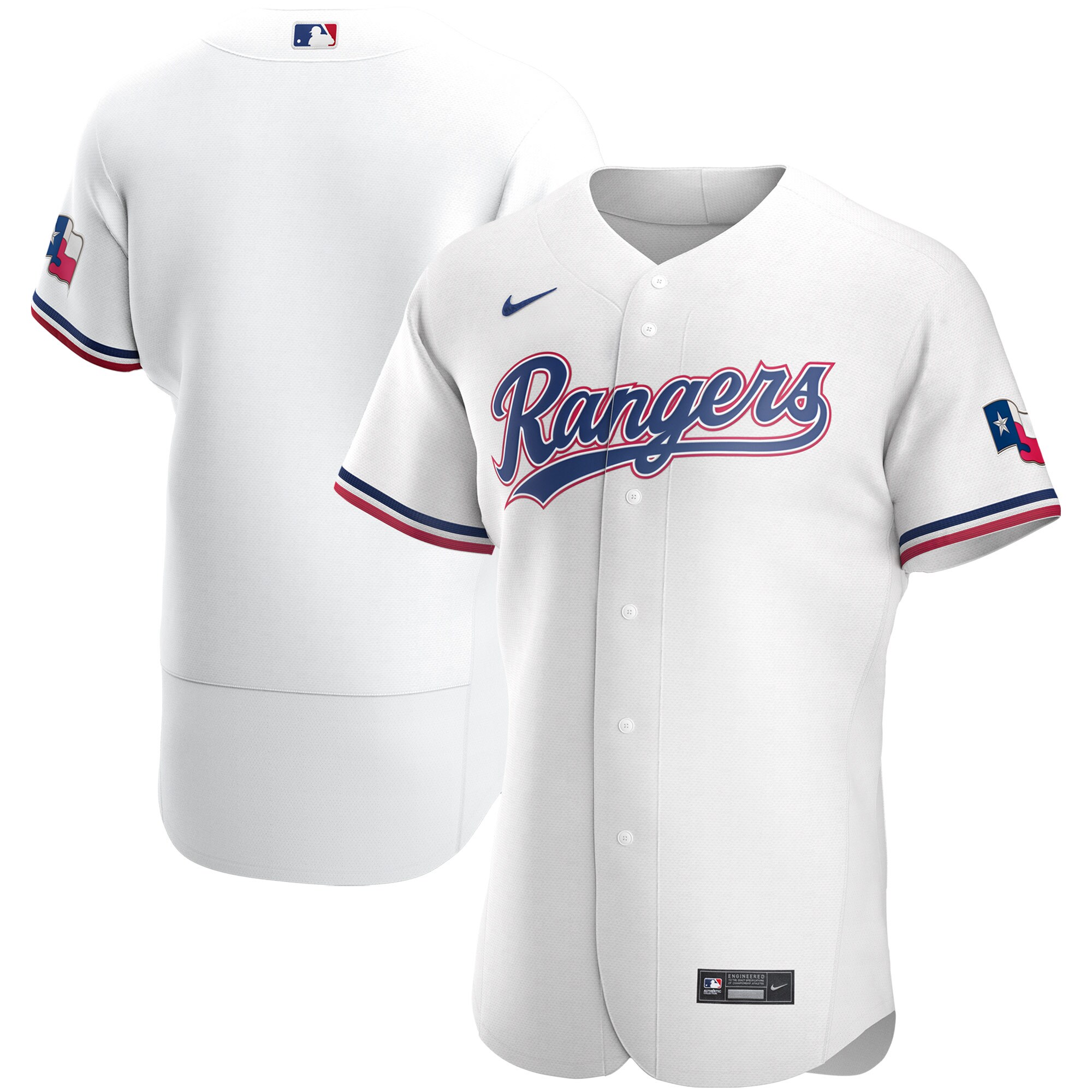 Texas Rangers Nike Home Authentic Team Logo Jersey - White - vstockx