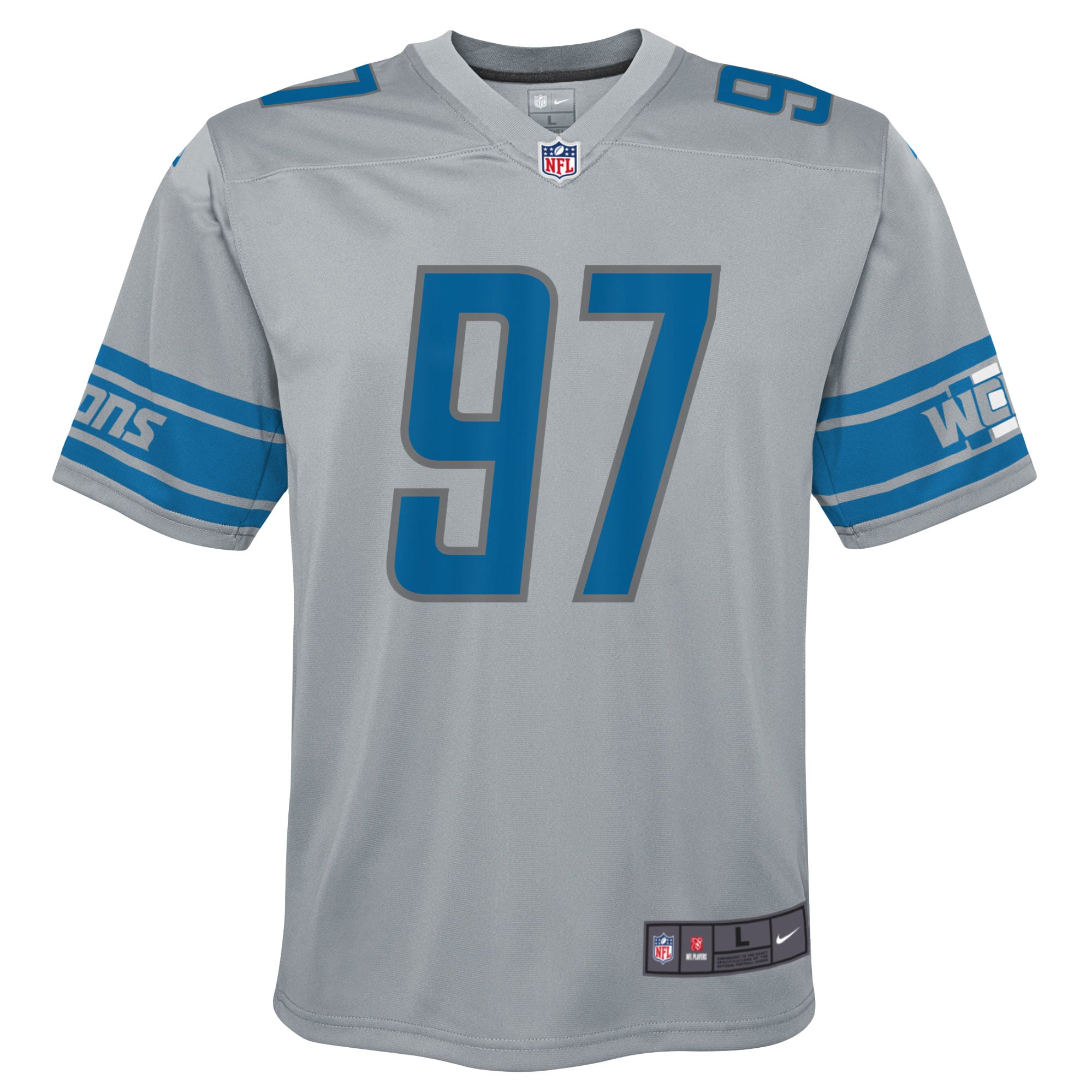 Aidan Hutchinson Detroit Lions Nike Youth Inverted Game Jersey - Silver - vstockx