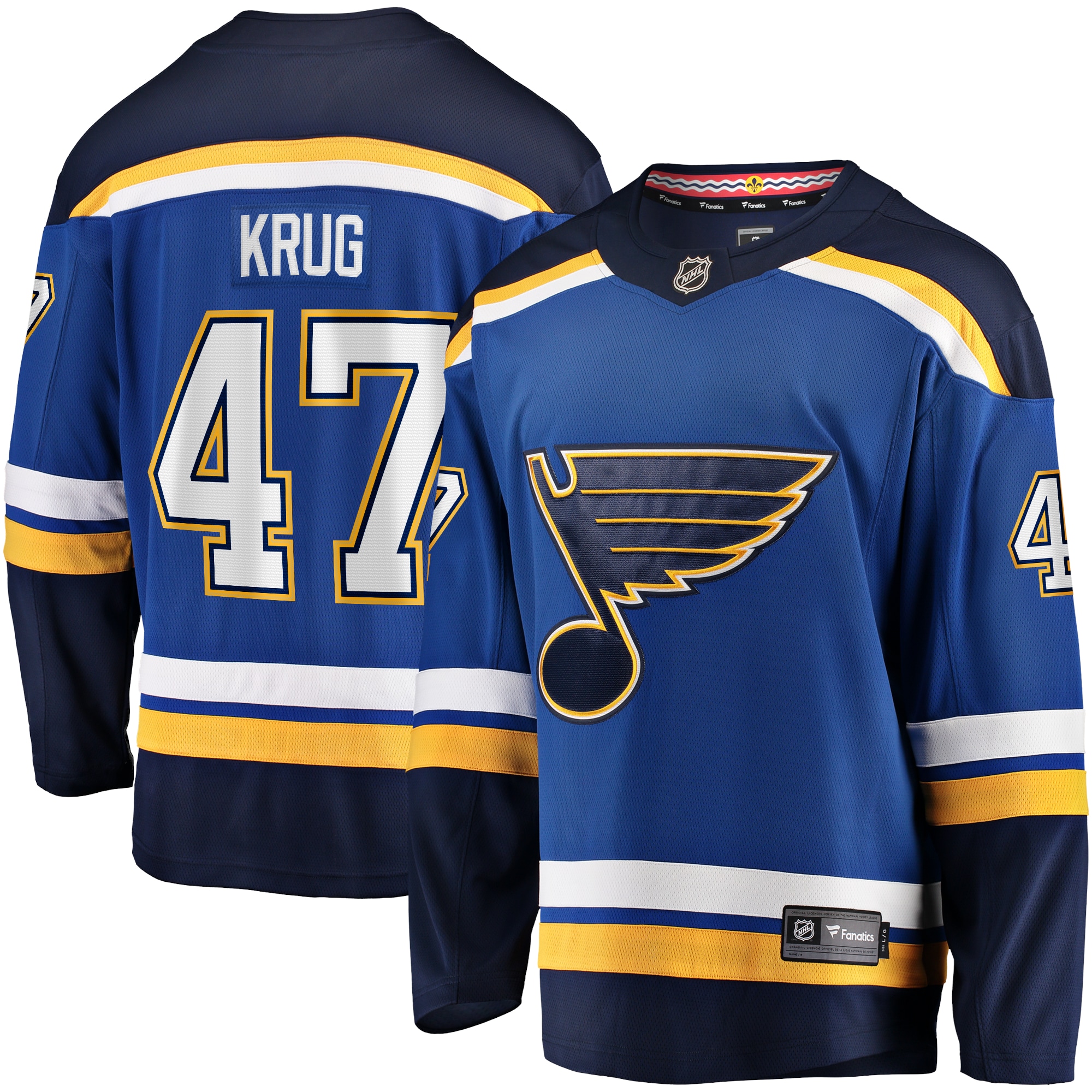 Torey Krug St. Louis Blues Fanatics Branded Home Premier Breakaway Player Jersey - Blue - vstockx
