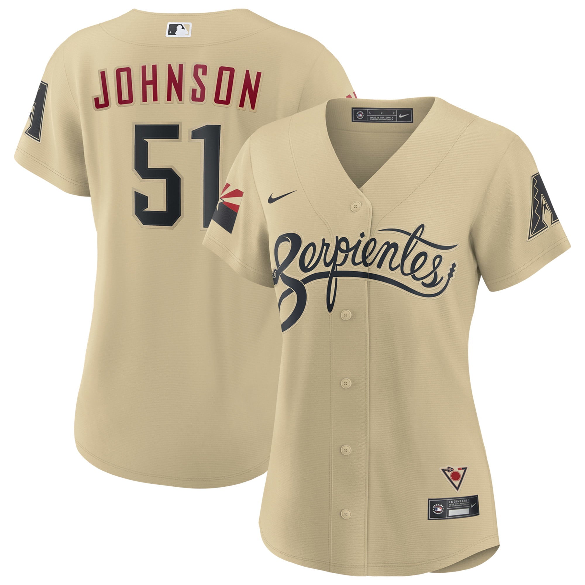 Women's Nike Randy Johnson Sand Arizona Diamondbacks City Connect Replica Player Jersey - vstockx