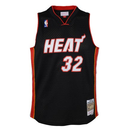 Youth Miami Heat Shaquille O'neal Mitchell & Ness Black Hardwood Classics Jersey - vstockx