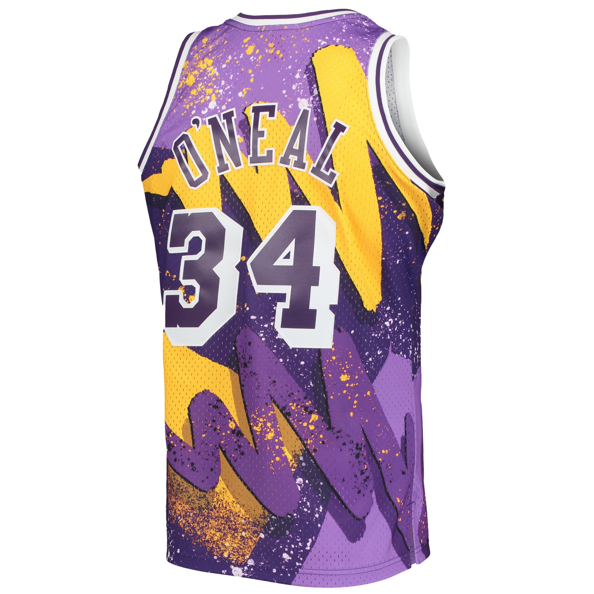 Shaquille O'Neal Los Angeles Lakers Mitchell & Ness Hardwood Classics 1996/97 Hyper Hoops Swingman Jersey - Purple - vstockx
