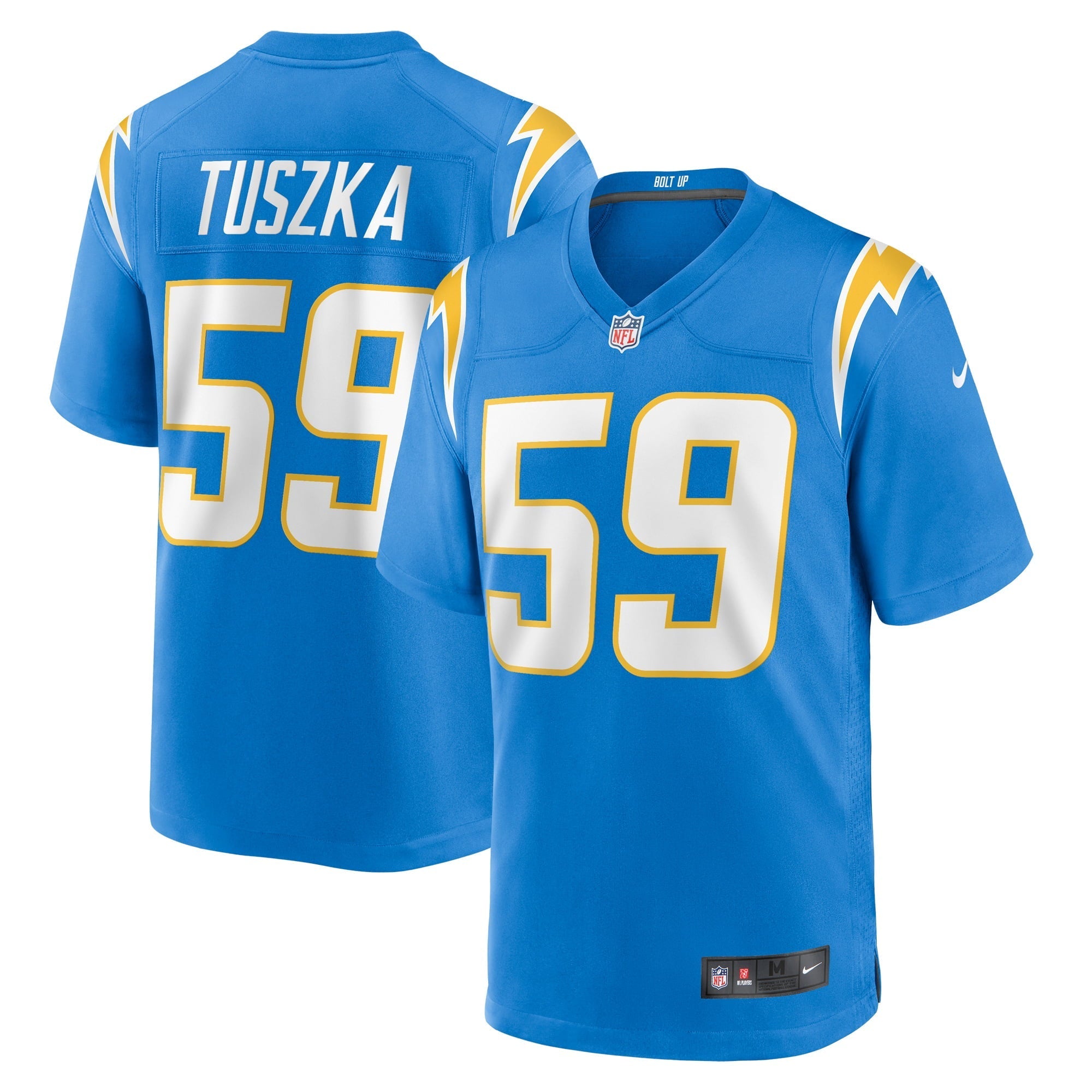 Men's Nike Derrek Tuszka Powder Blue Los Angeles Chargers Home Game Player Jersey - vstockx