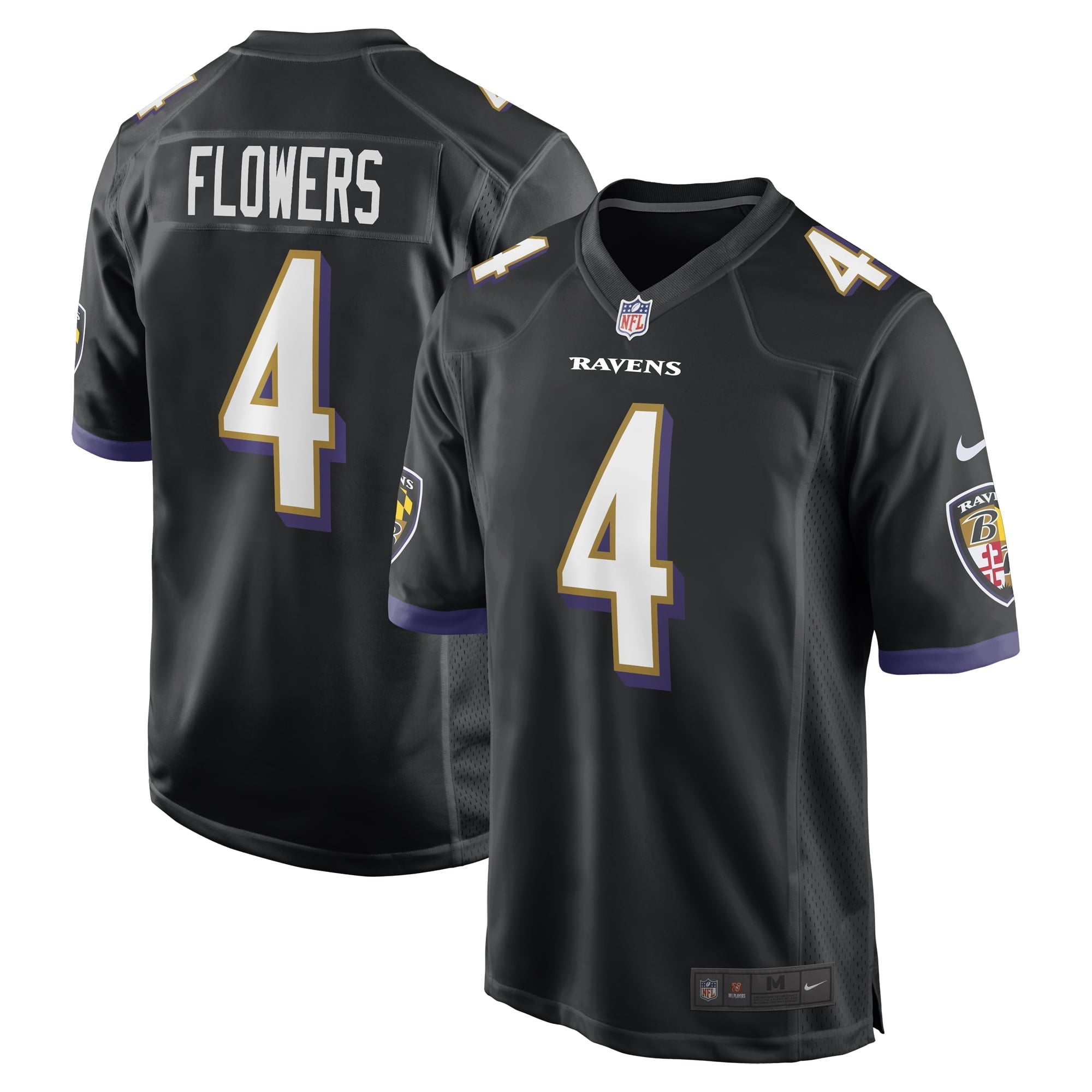 Men's Nike Zay Flowers Black Baltimore Ravens Team Game Jersey - vstockx