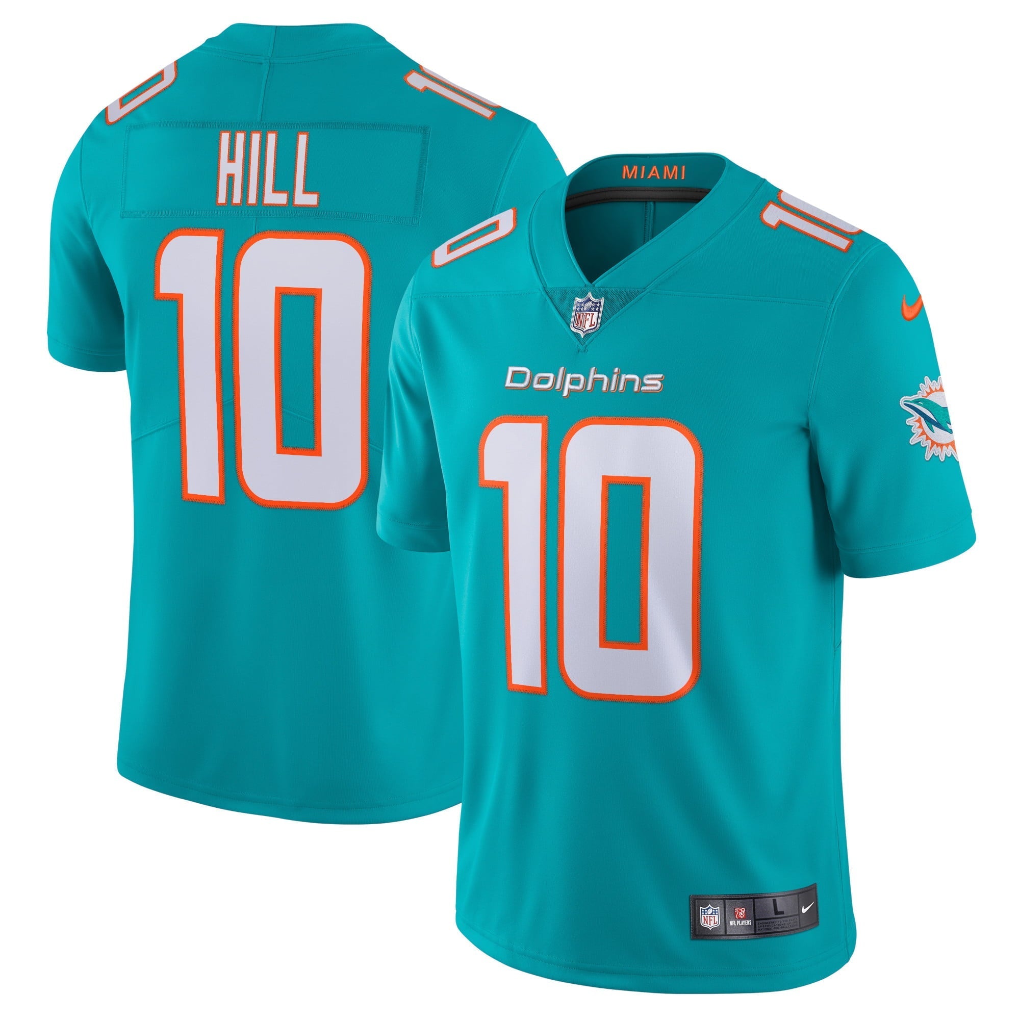 Men's Nike Tyreek Hill Aqua Miami Dolphins Team Vapor Limited Jersey - vstockx