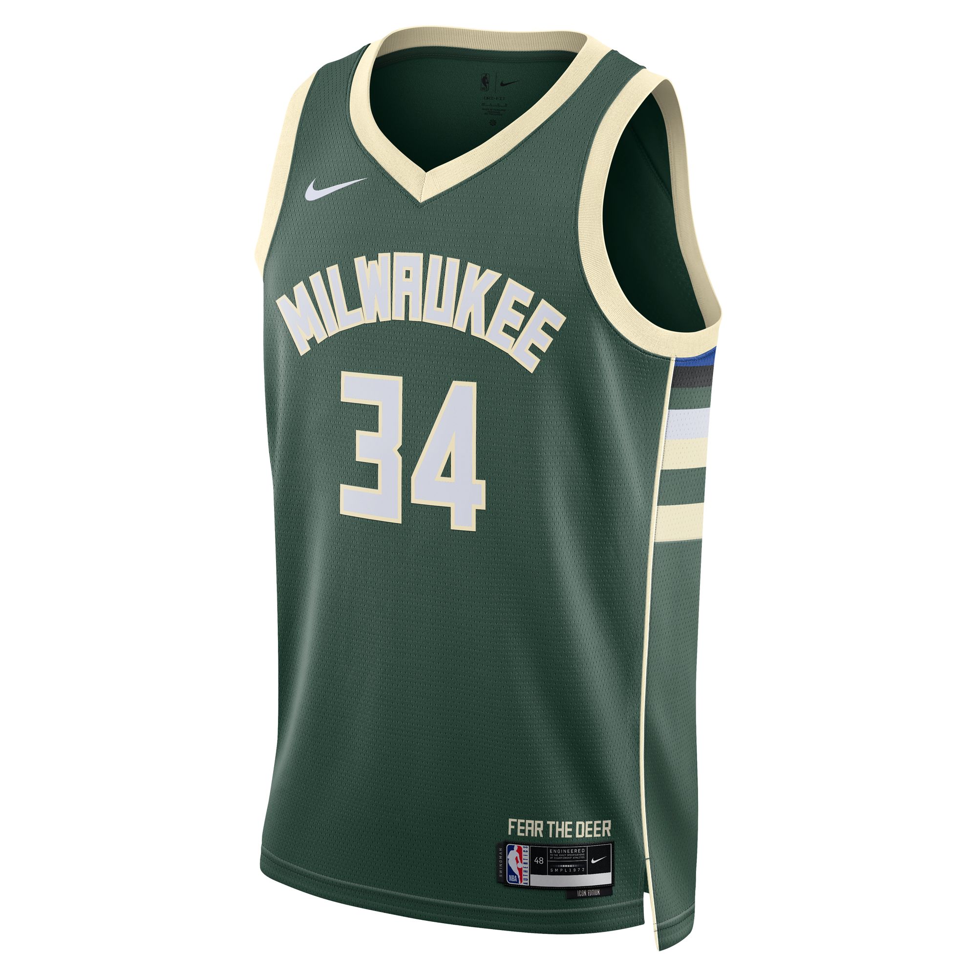 Giannis Antetokounmpo Milwaukee Bucks Nike Unisex Swingman Jersey - Association Edition - Hunter Green - vstockx