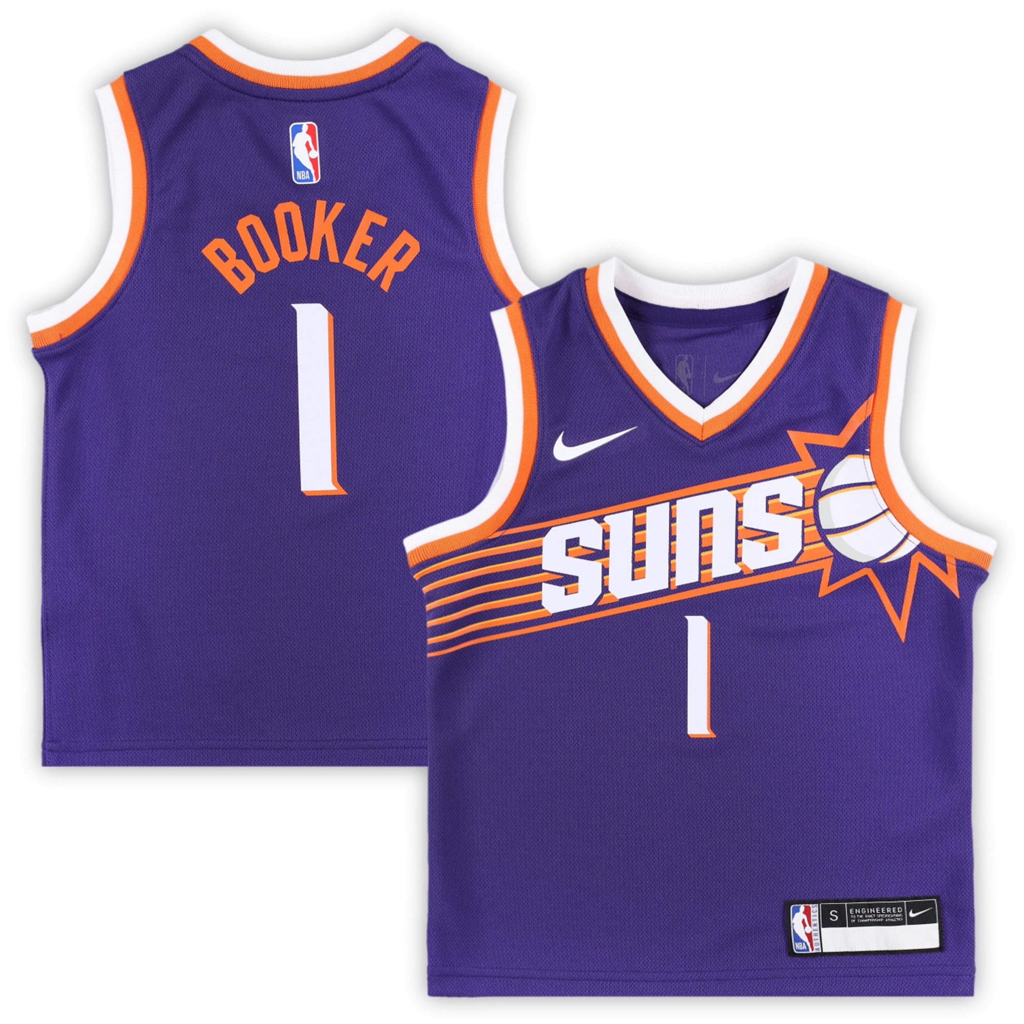 Devin Booker Phoenix Suns Nike Preschool Swingman Player Jersey - Icon Edition - Purple - vstockx
