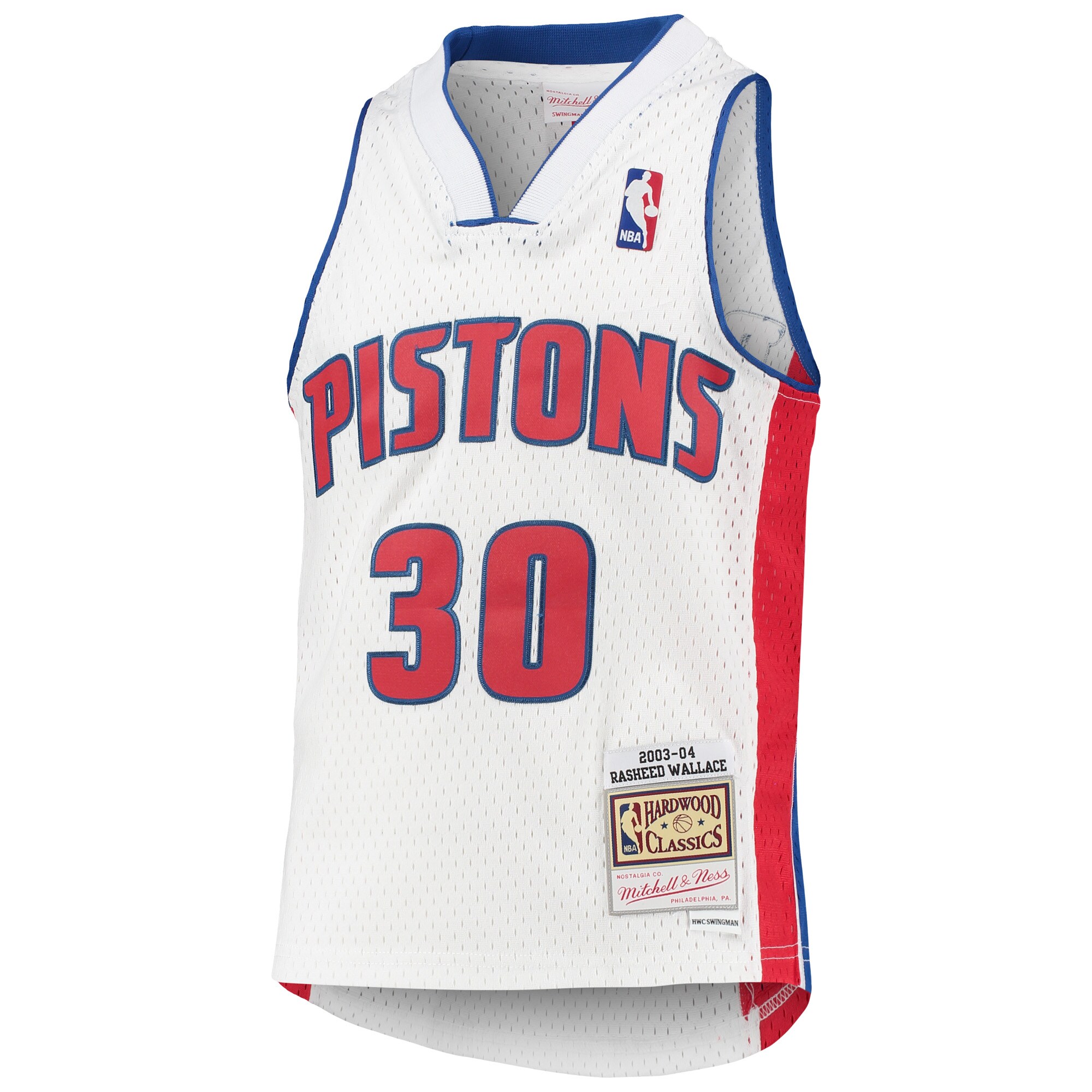 Rasheed Wallace Detroit Pistons Mitchell & Ness Youth 2003/04 Hardwood Classics Swingman Jersey - White - vstockx