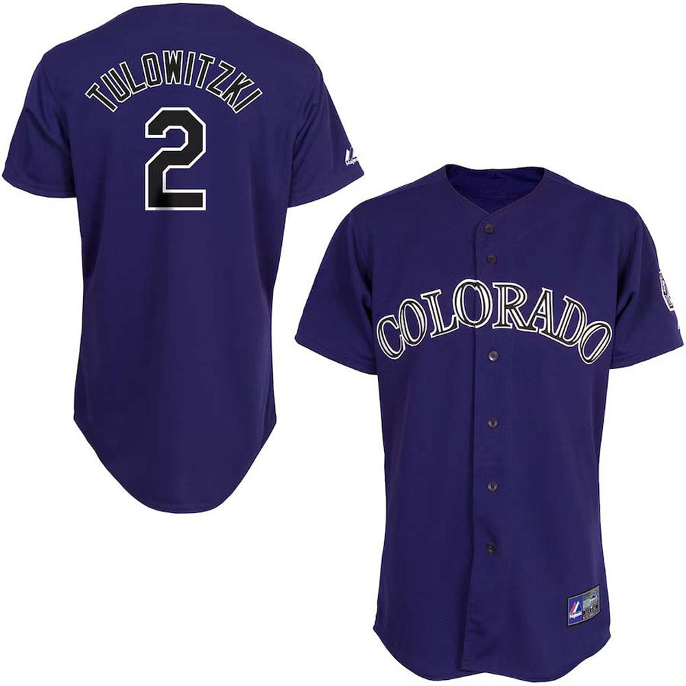 Men's Colorado Rockies Troy Tulowitzki Replica Alternate Jersey - Purple - vstockx