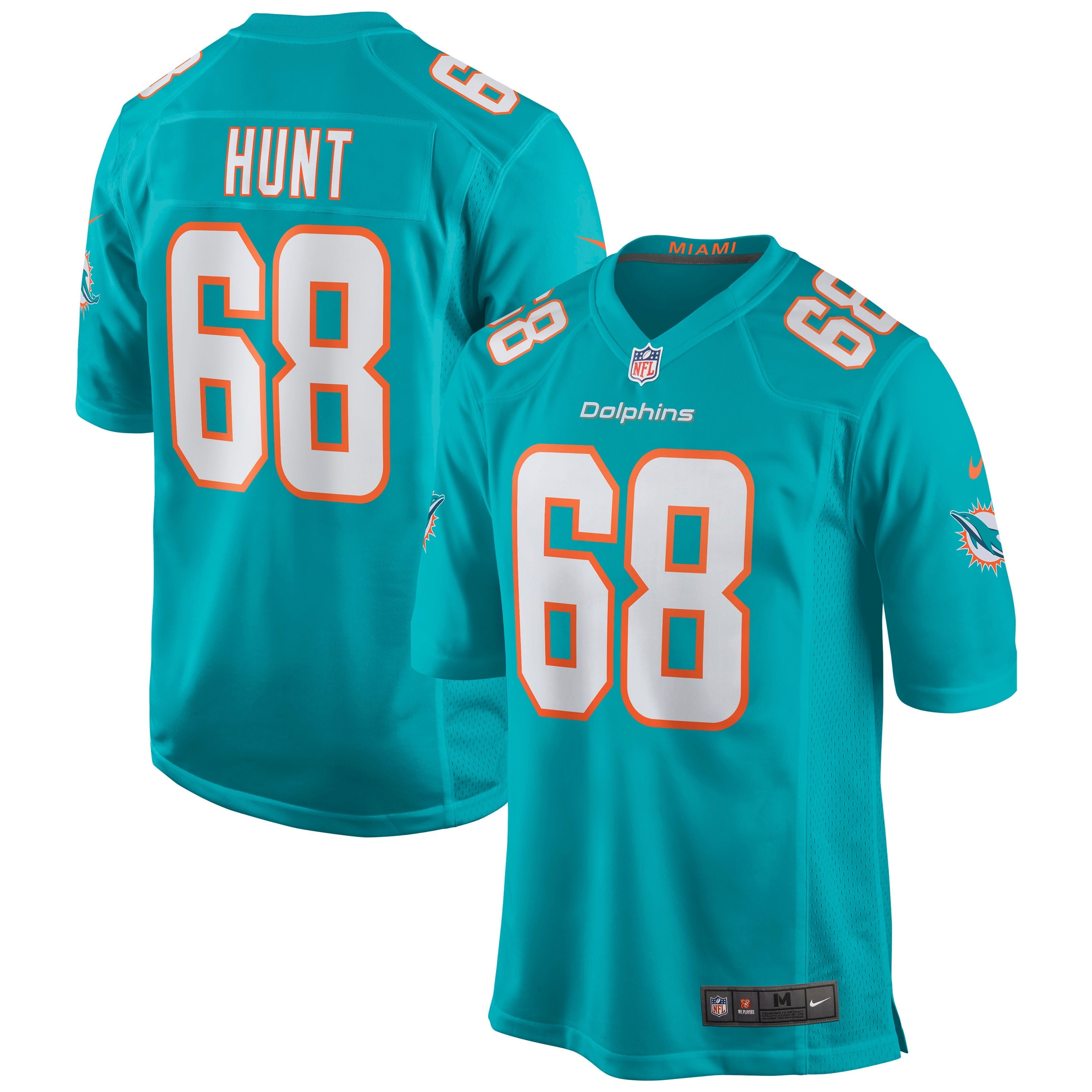Men's Nike Robert Hunt Aqua Miami Dolphins Game Jersey - vstockx
