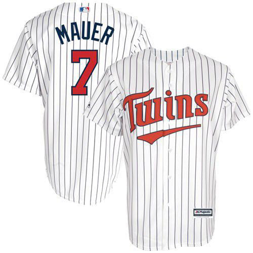 Youth Minnesota Twins Joe Mauer Replica Home Jersey - White - vstockx