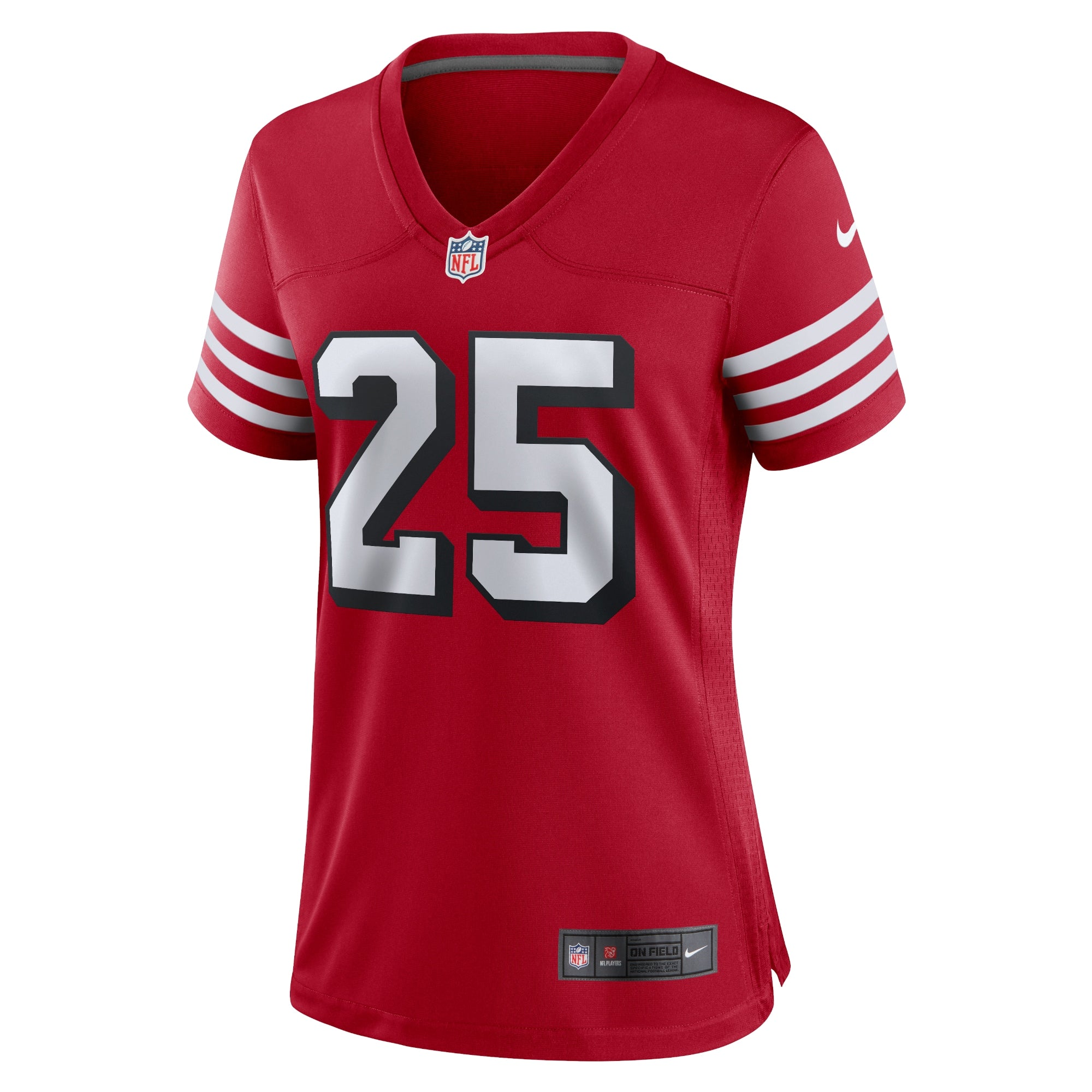 Women's Nike Elijah Mitchell Scarlet San Francisco 49ers Alternate Team Game Jersey - vstockx