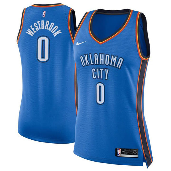 Women's Oklahoma City Thunder Russell Westbrook Icon Edition Jersey - Blue - vstockx