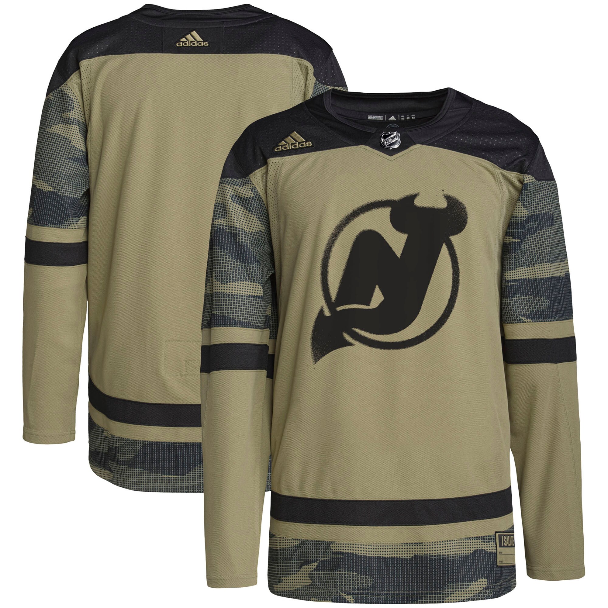 New Jersey Devils adidas Military Appreciation Team Authentic Practice Jersey - Camo - vstockx