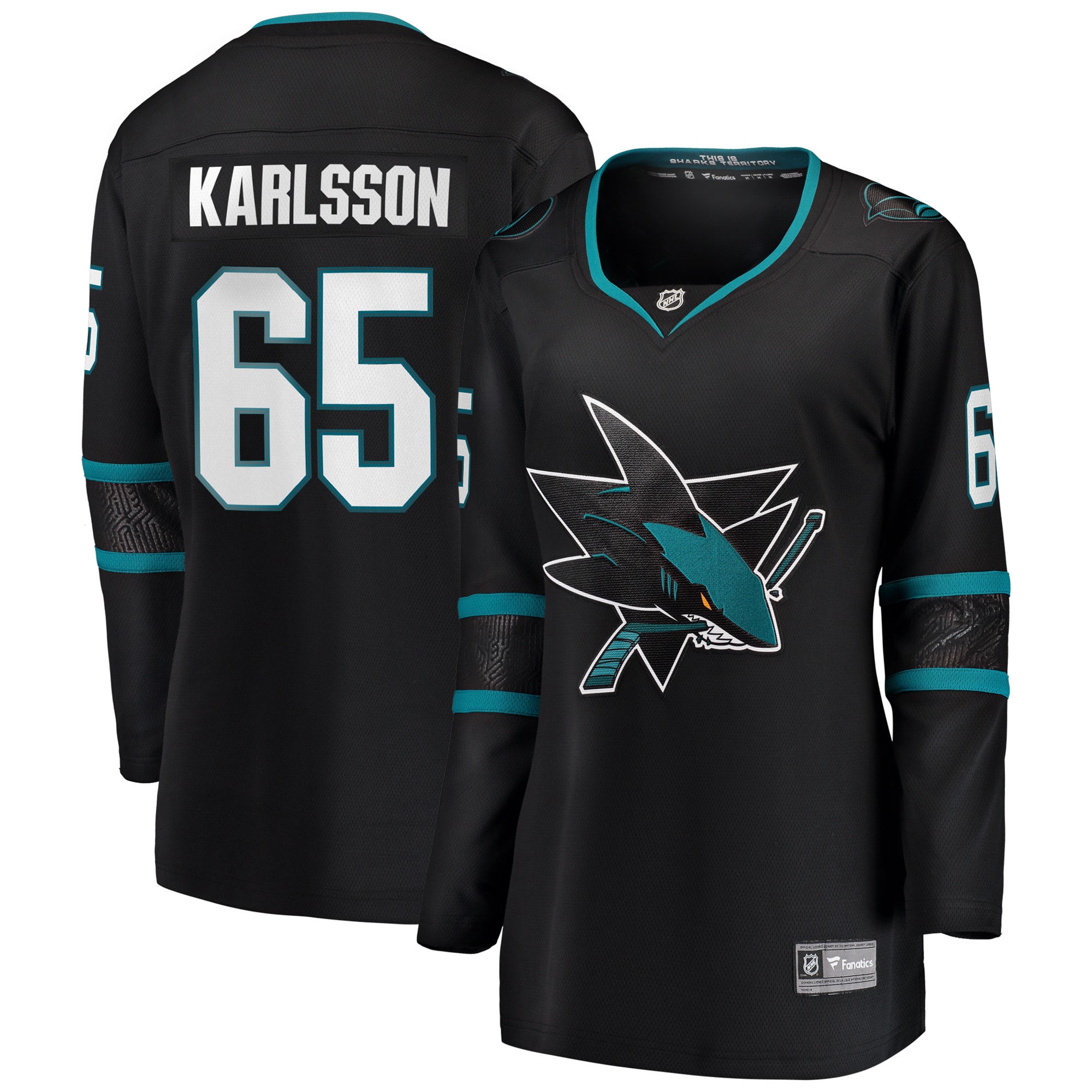 Erik Karlsson San Jose Sharks Fanatics Branded Women's Alternate Premier Breakaway Player Jersey - Black - vstockx