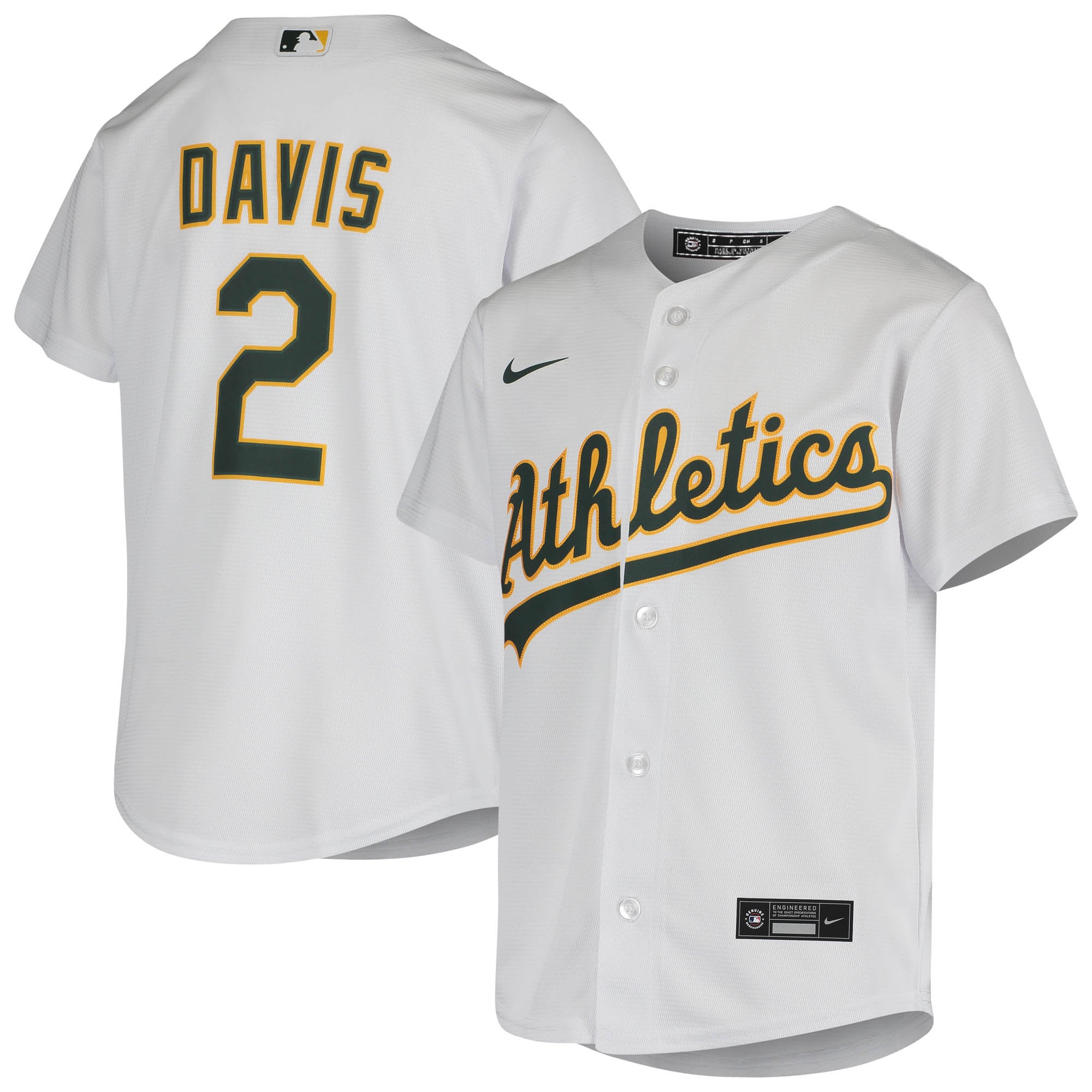 Khris Davis Oakland Athletics Nike Youth Home Jersey - White - vstockx