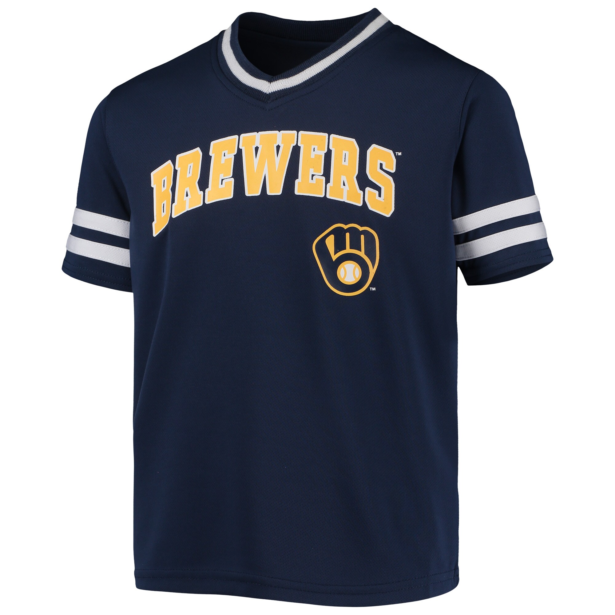 Youth Christian Yelich Navy Milwaukee Brewers Player Logo Jersey - vstockx