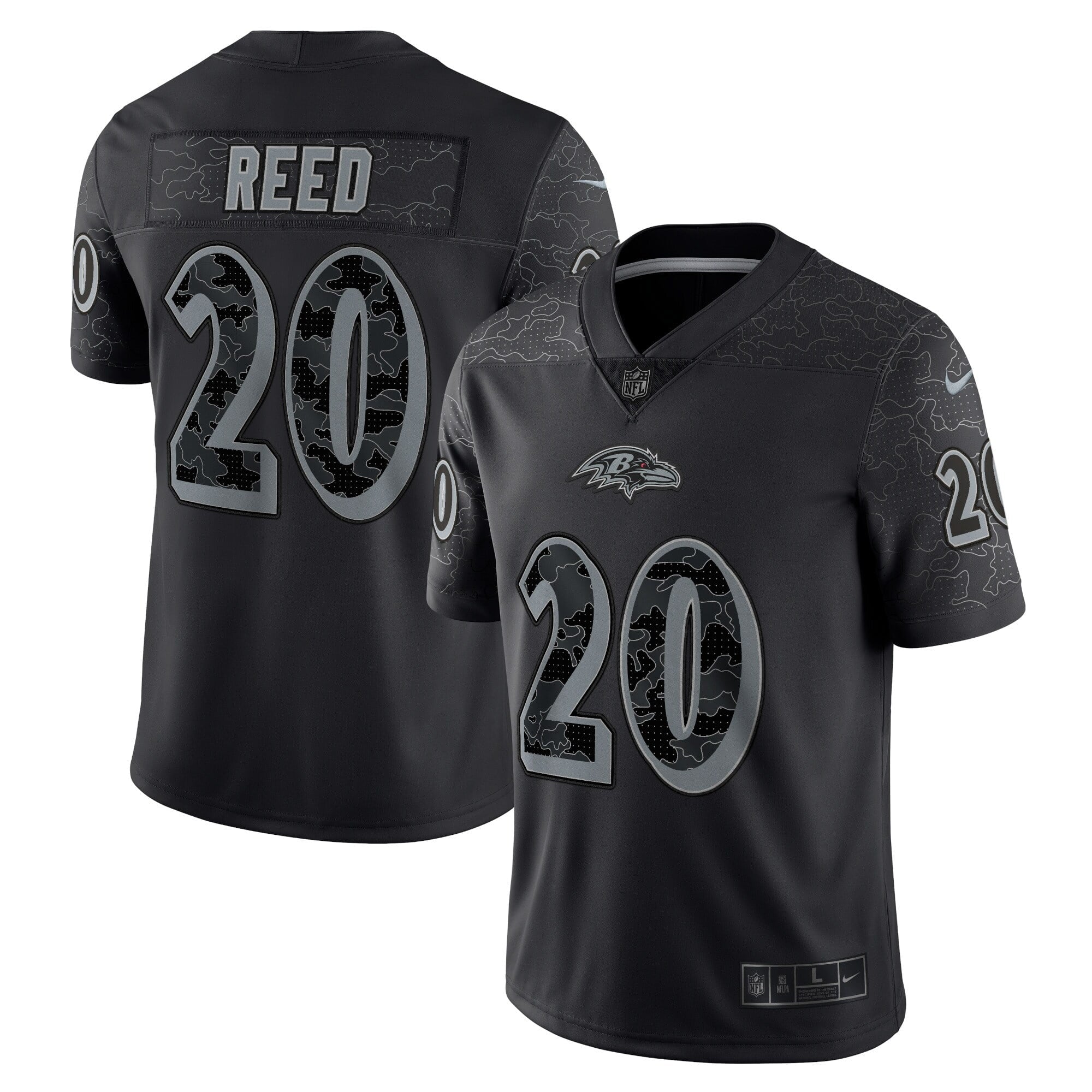 Men's Nike Ed Reed Black Baltimore Ravens Retired Player RFLCTV Limited Jersey - vstockx