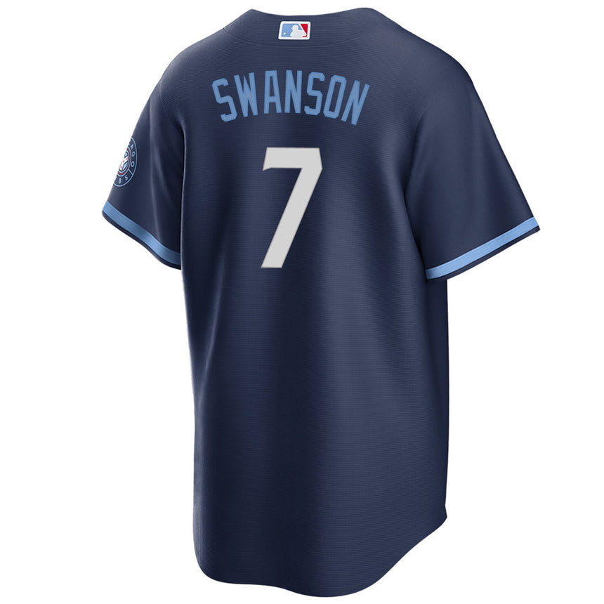 Men's Dansby Swanson Chicago Cubs Navy City Connect Wrigleyville Replica Jersey - vstockx