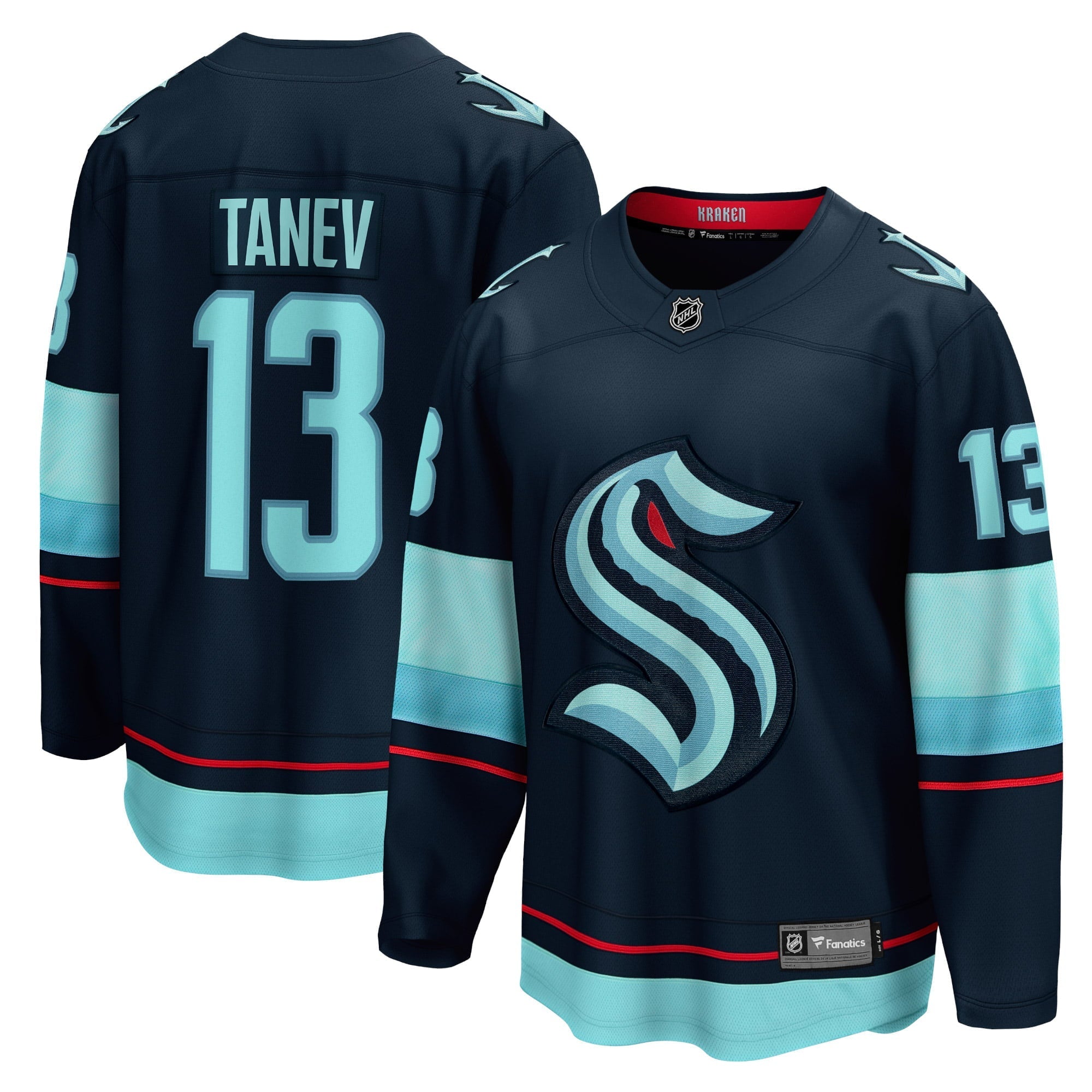 Men's Fanatics Branded Brandon Tanev Deep Sea Blue Seattle Kraken Home Premier Breakaway Player Jersey - vstockx